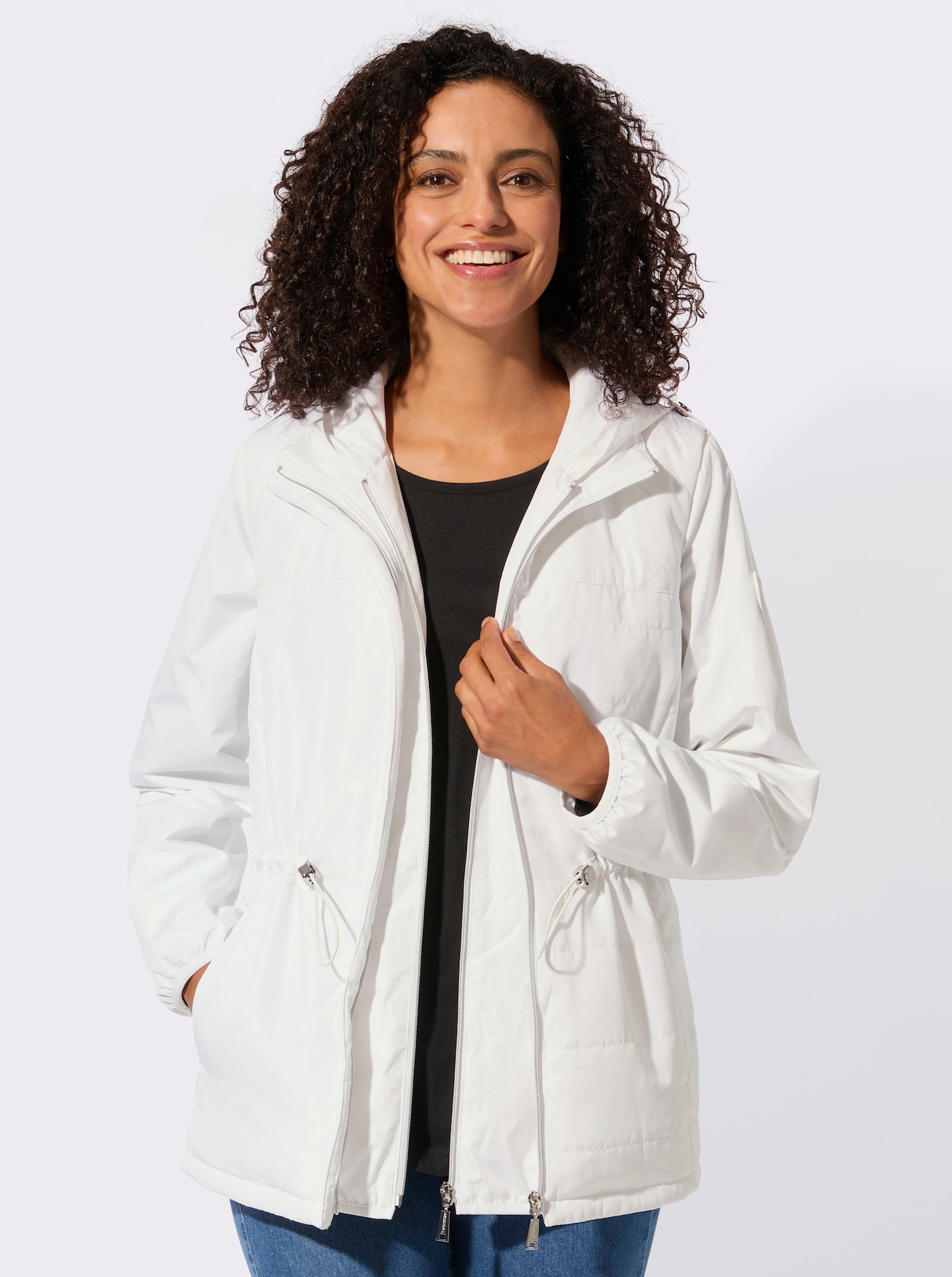 3-in-1-Funktionsjacke im Steppmuster-Mix - weiss