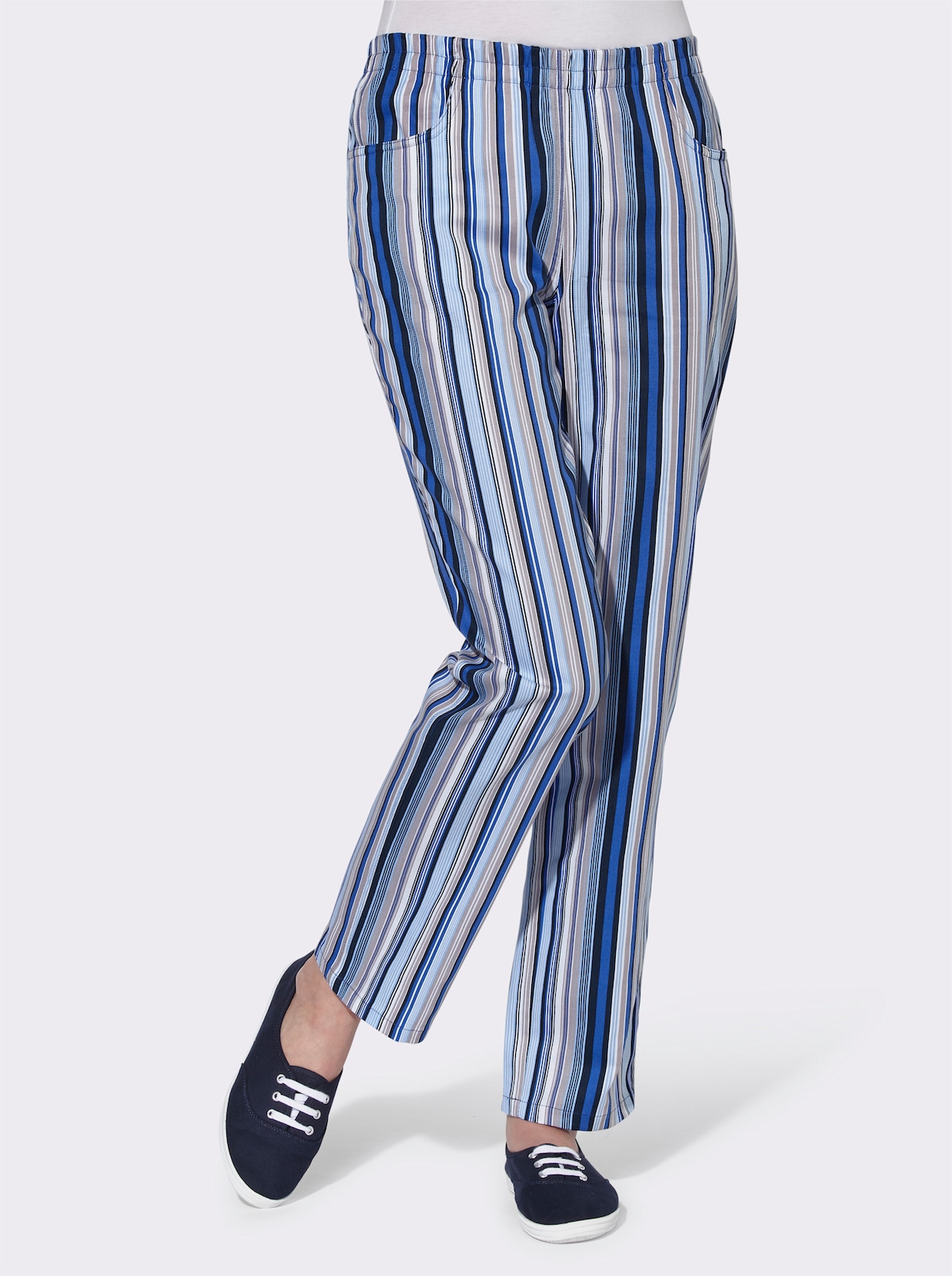 Pantalon - bleu jean à rayures