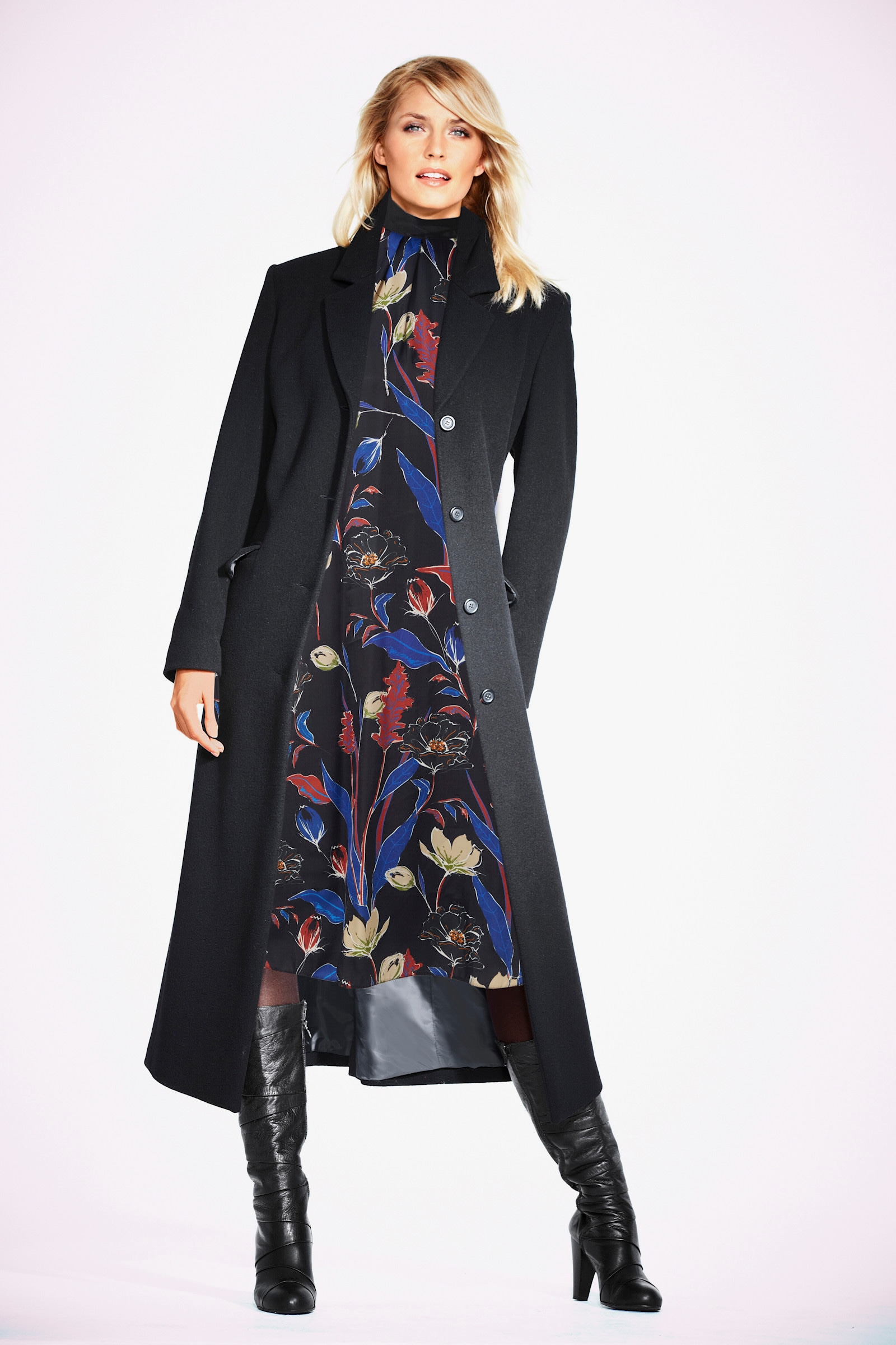 heine Mantel in Longform - schwarz