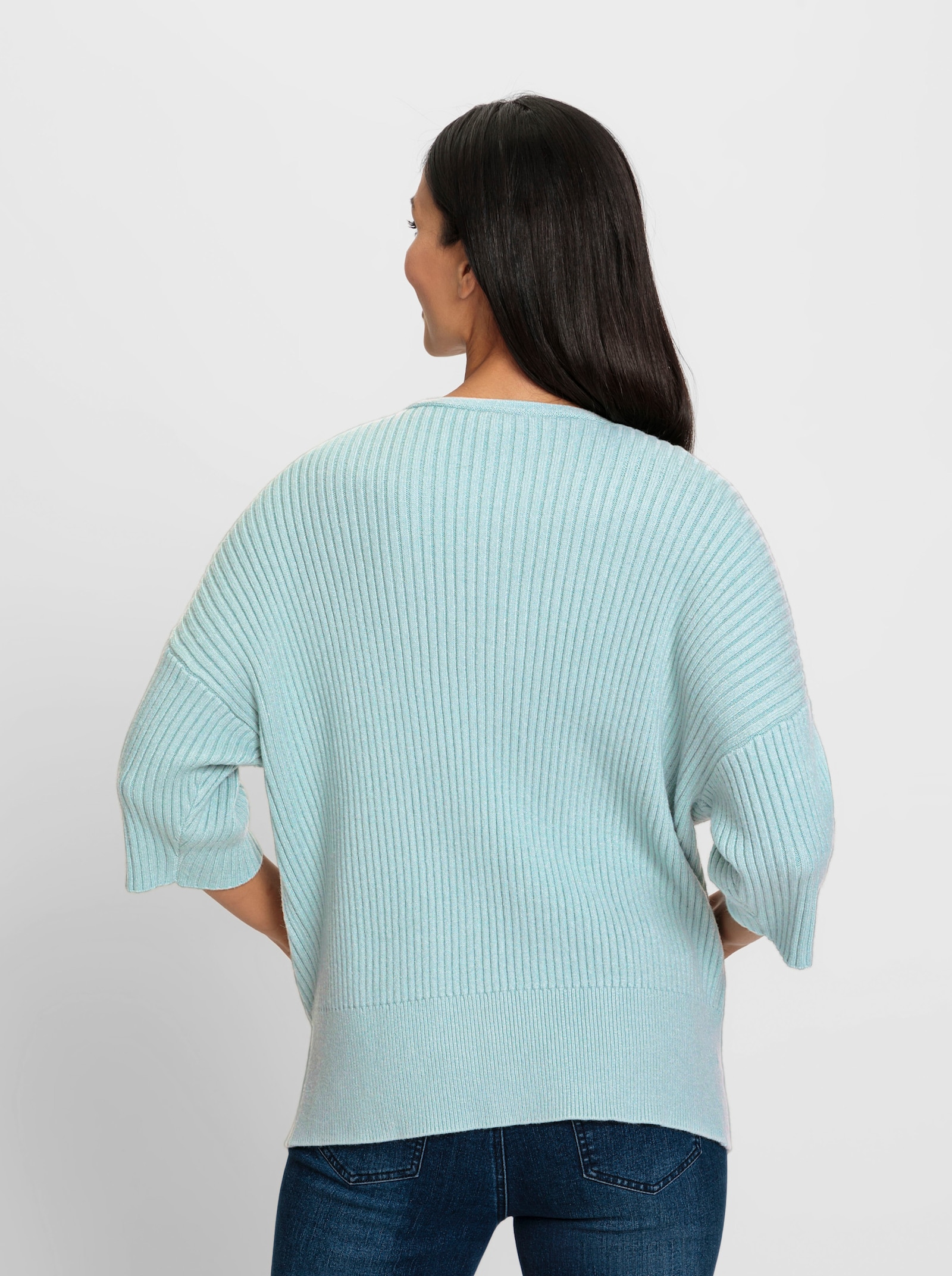 heine Strickpullover in Rippen-Optik - kalkmint