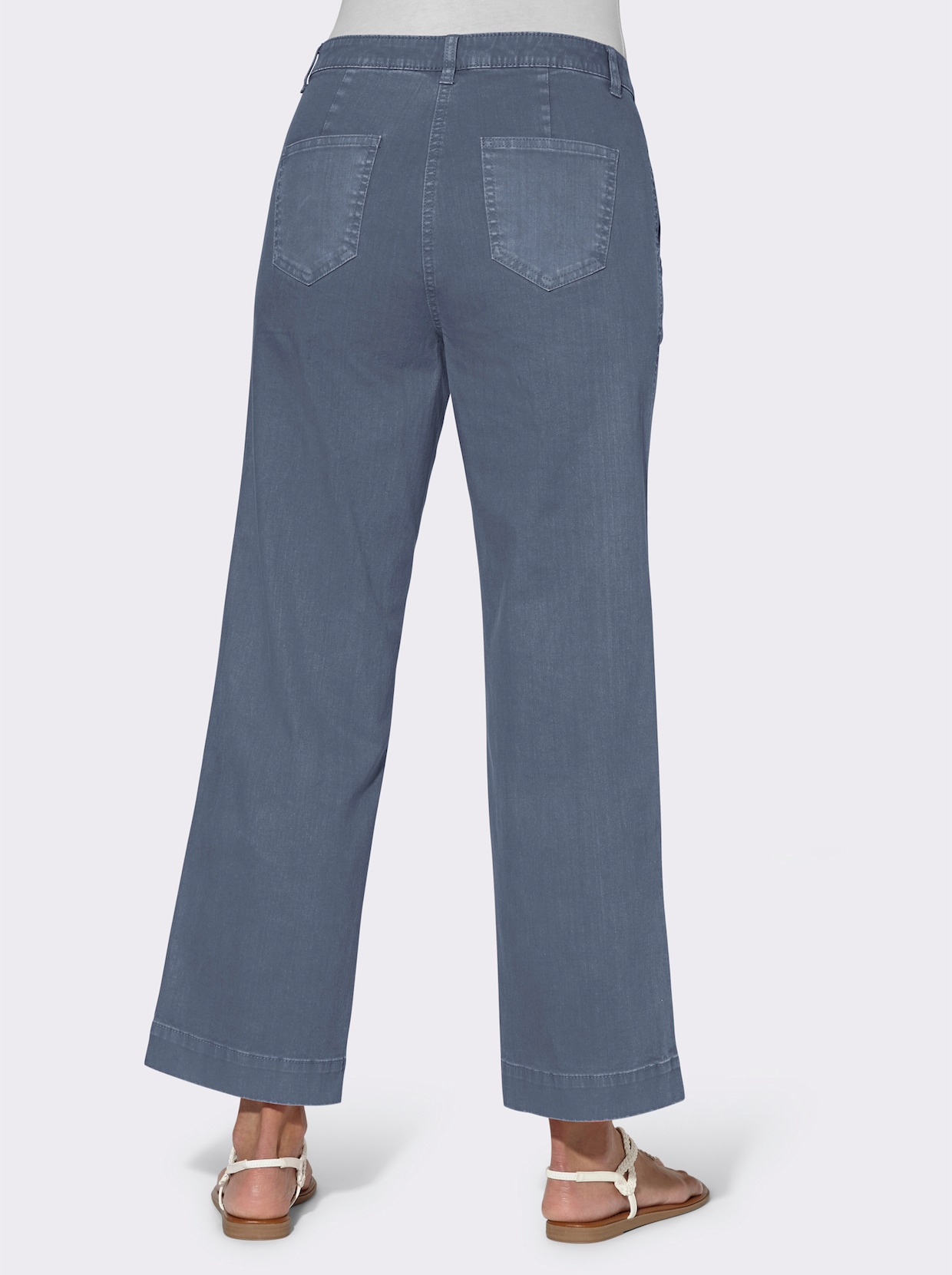 Kalhoty culotte - kouřová modrá