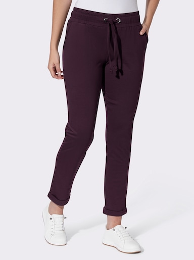  Sweathose mit Rundum-Dehnund - aubergine