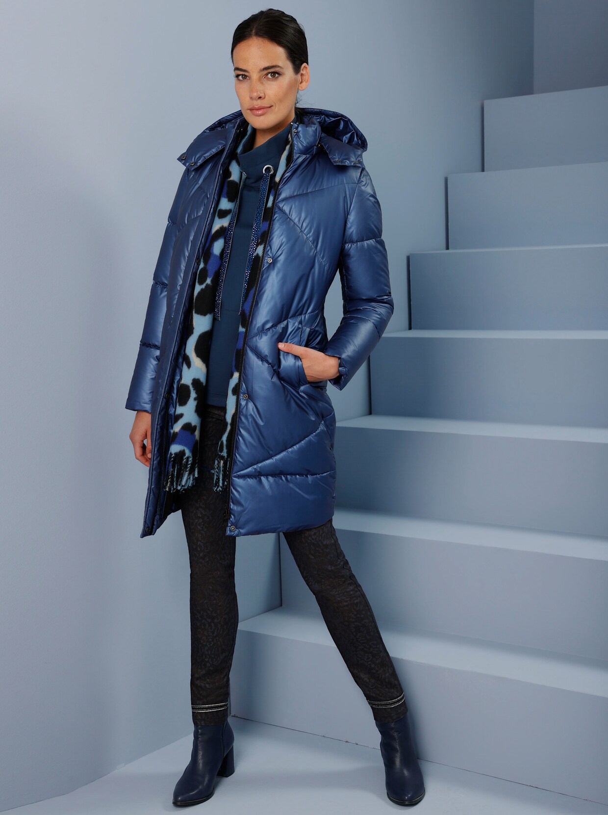 heine Manteau matelassé - bleu foncé