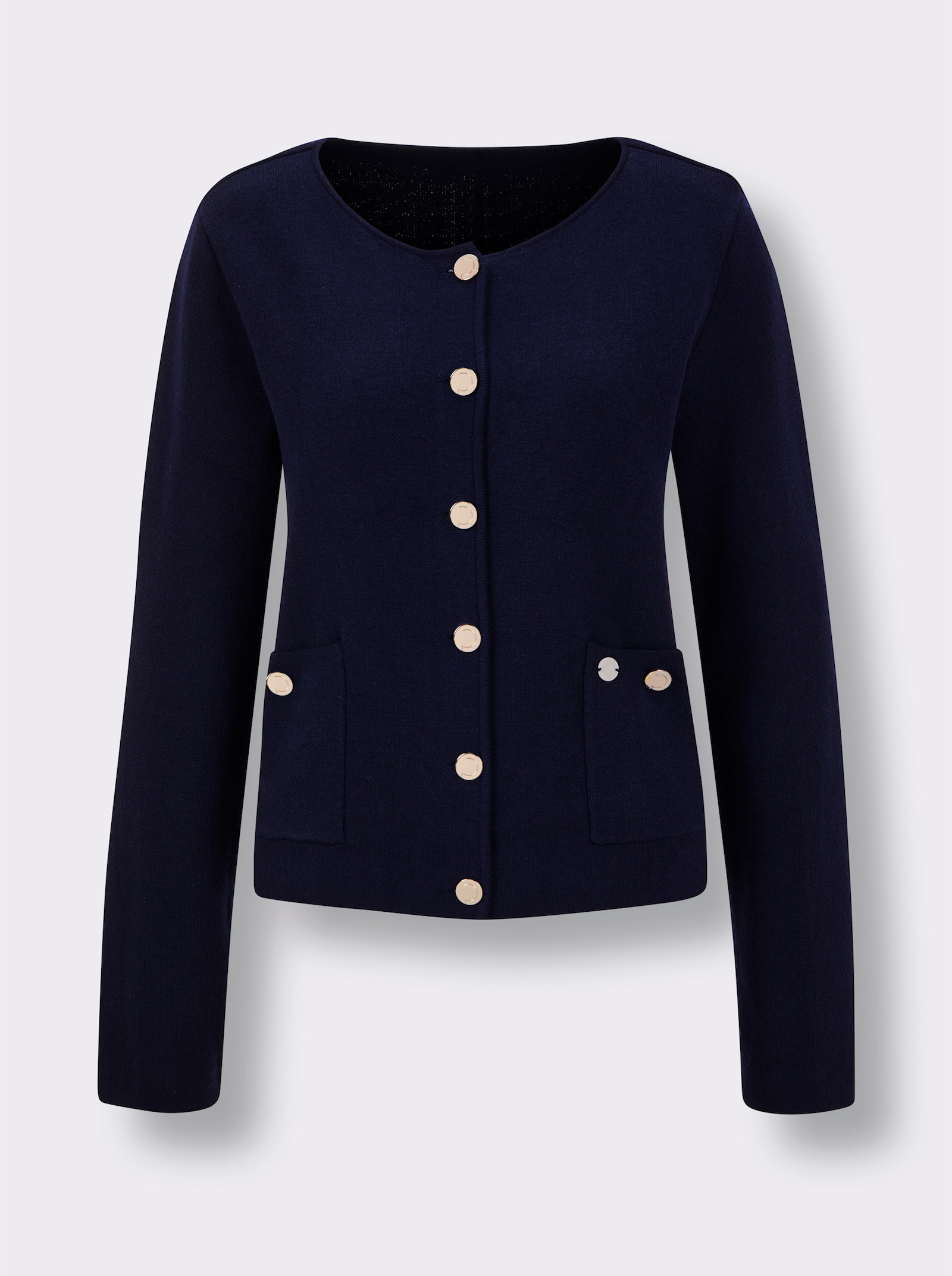 CREATION L PREMIUM Strickjacke mit Jacquard-Muster - marine