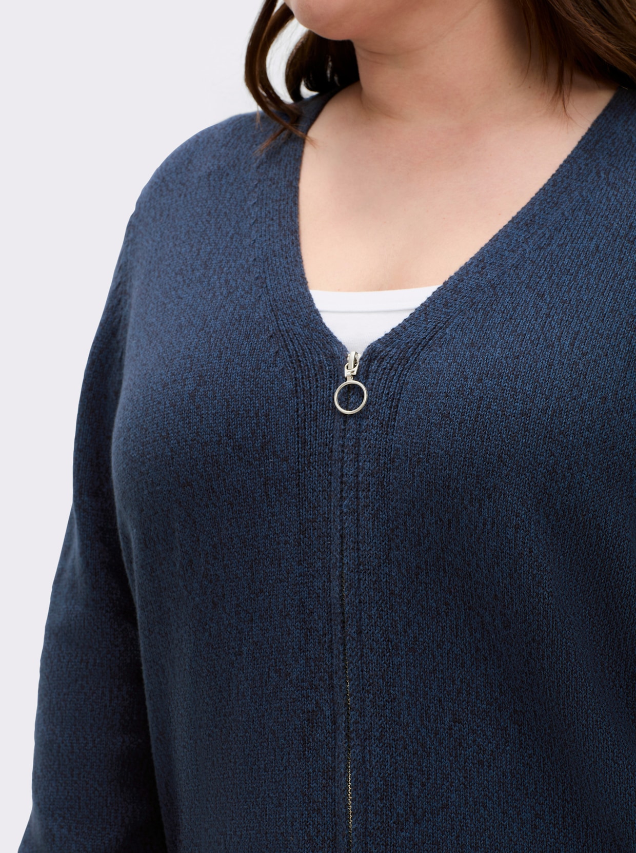 sheego Strickjacke - dark blue-meliert