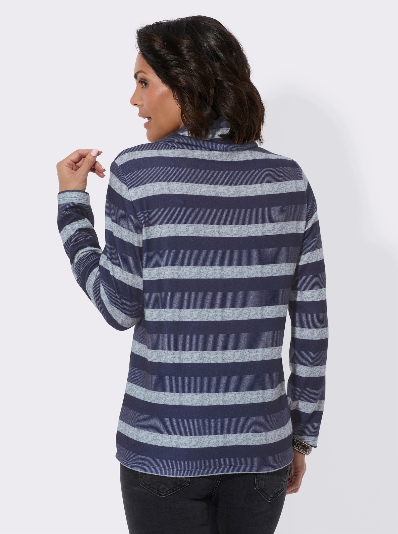 Shirt im Ringelmuster - marine-hellgrau-geringelt