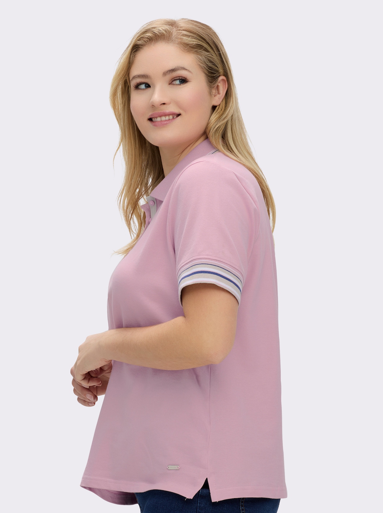Poloshirt in Pikee-Qualität - rosé