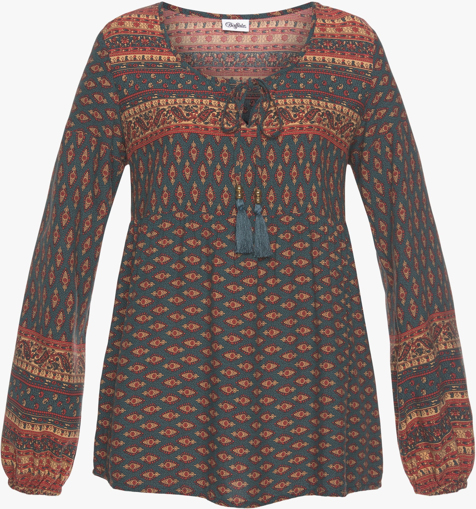 Buffalo Schlupfbluse - petrol-bedruckt