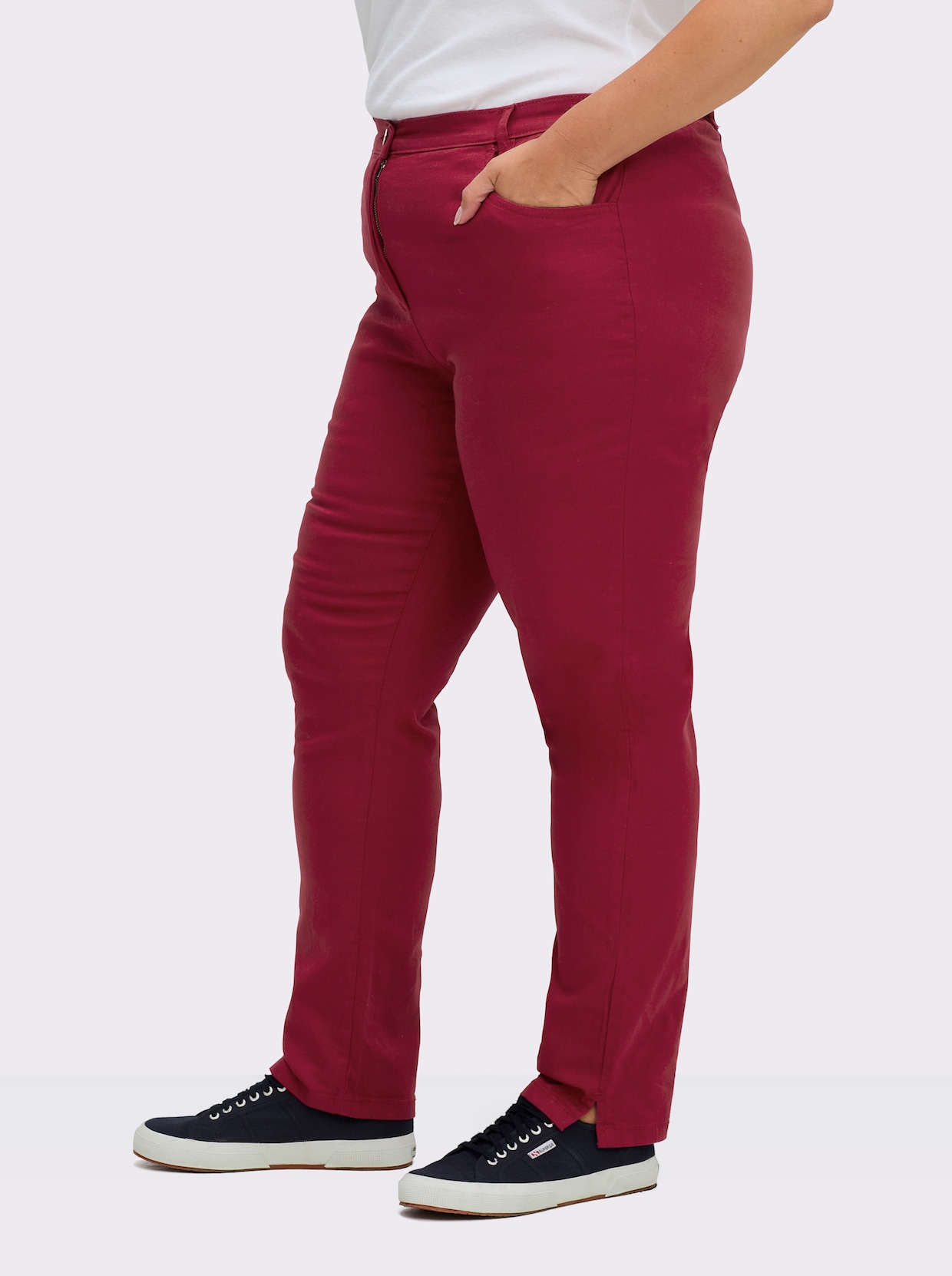 Jeans mit Stretch-Anteil - weinrot