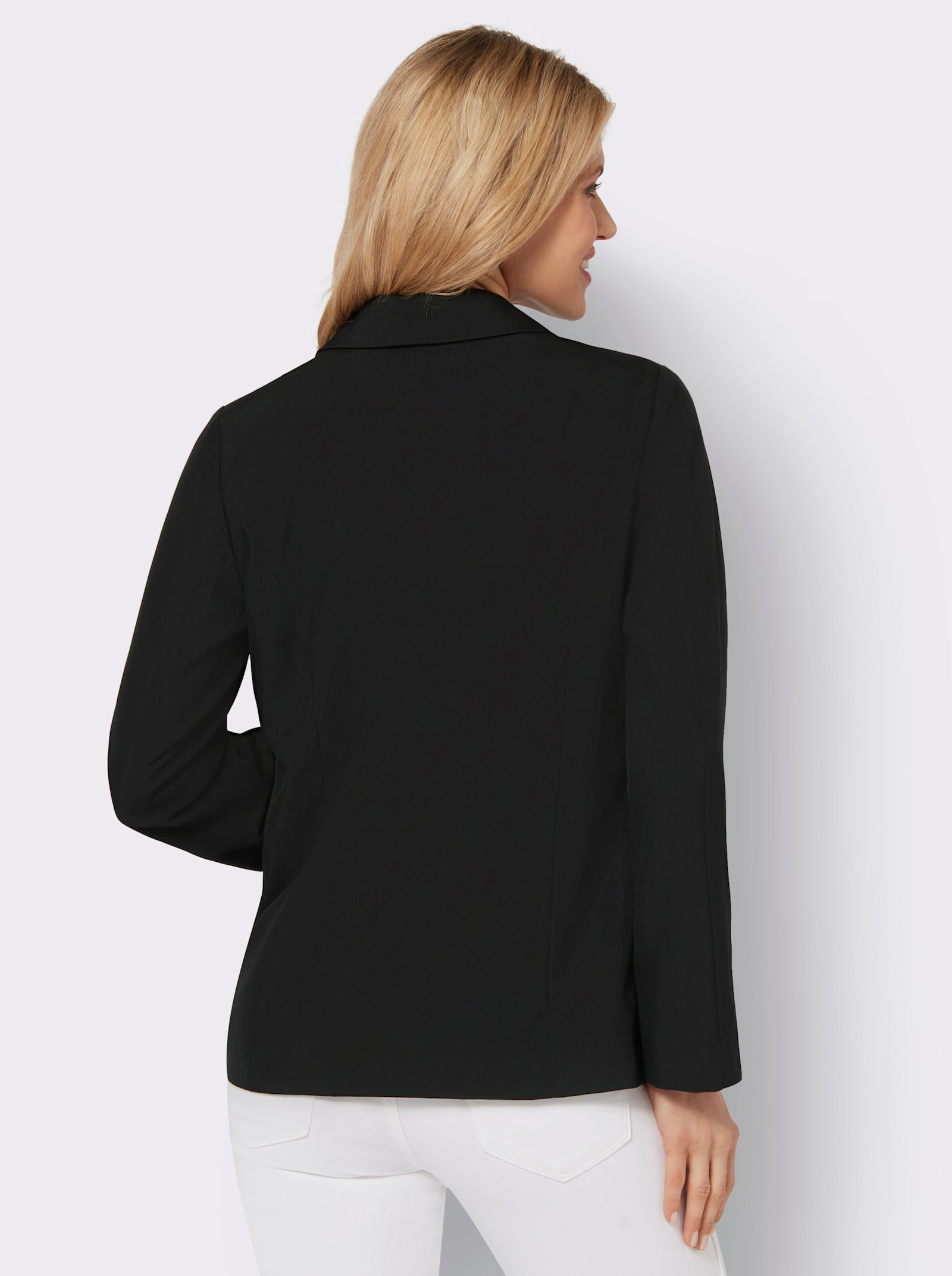 Blazer mit Futter, gemustert - schwarz