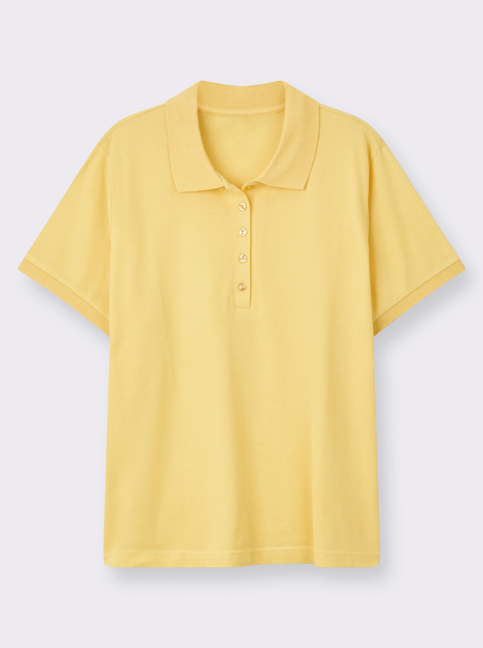 Poloshirt mit Seitenschlitzen - maisgelb