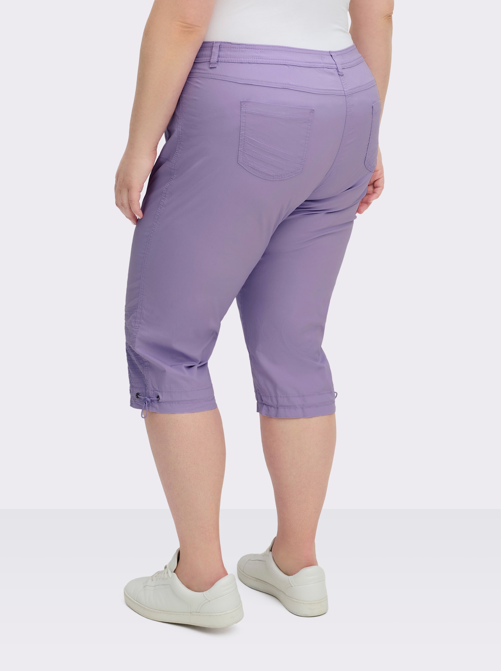 Caprihose mit Gummizug am Beinabschluss - flieder