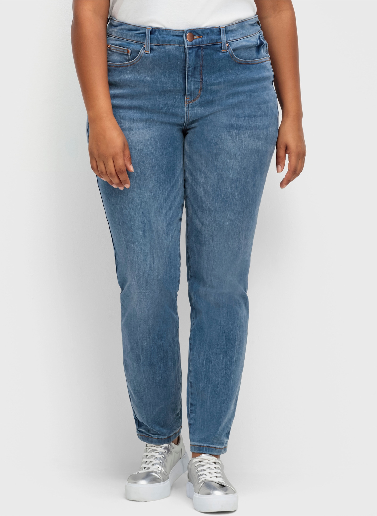 sheego Skinny jeans met bodyforming-effect - blue denim