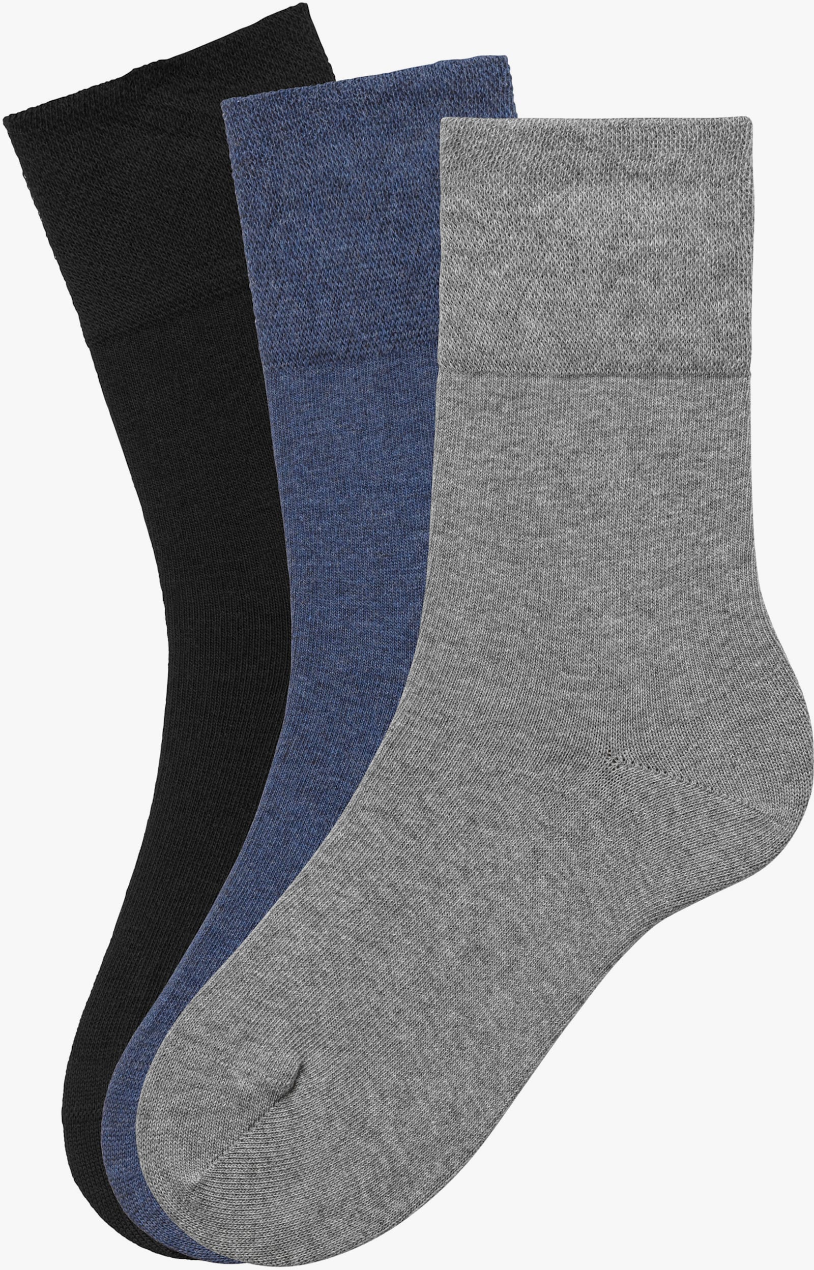 H.I.S Socken - 1x jeans, 1x schwarz, 1x grau-meliert