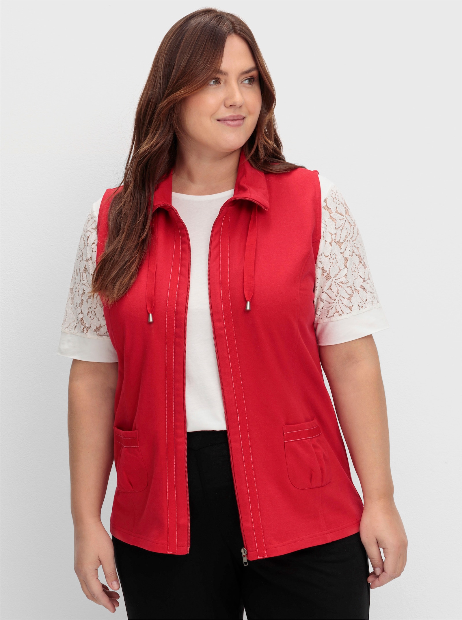 Shirtweste mit gerafften Taschen - rot