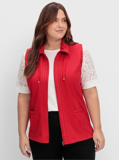 Shirtweste mit gerafften Taschen - rot