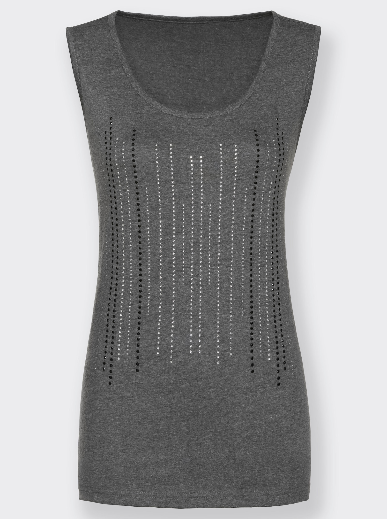 Débardeur avec petites pierres fantaisie - gris chiné