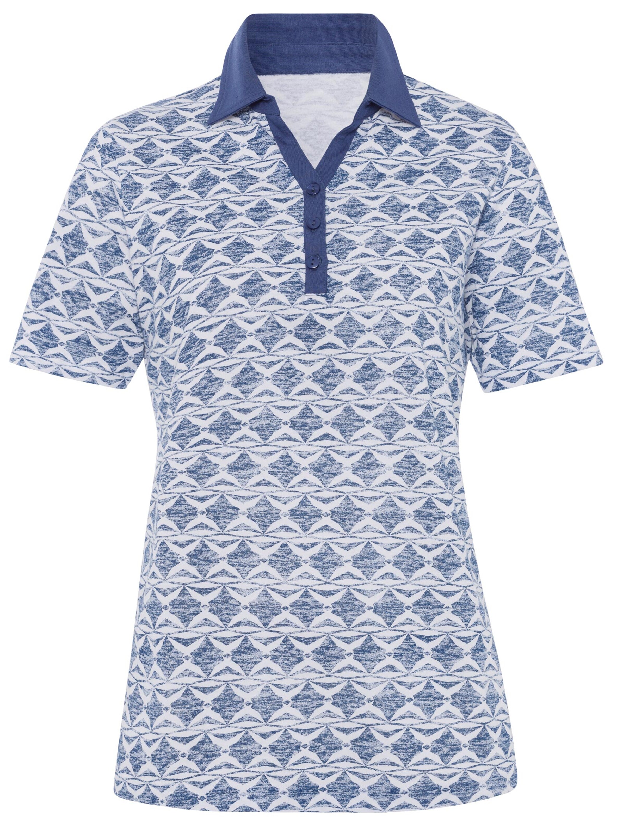 Poloshirt - jeansblau-bedruckt