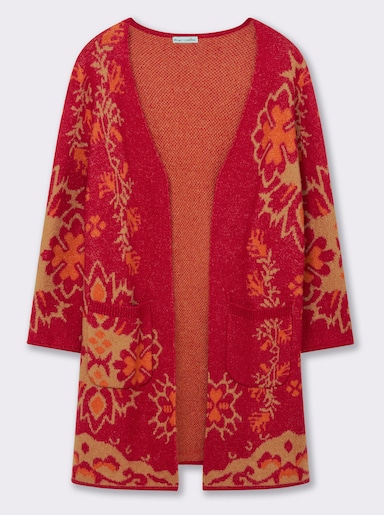 sheego by Joe Browns Strickmantel - erdbeere-camel-gemustert