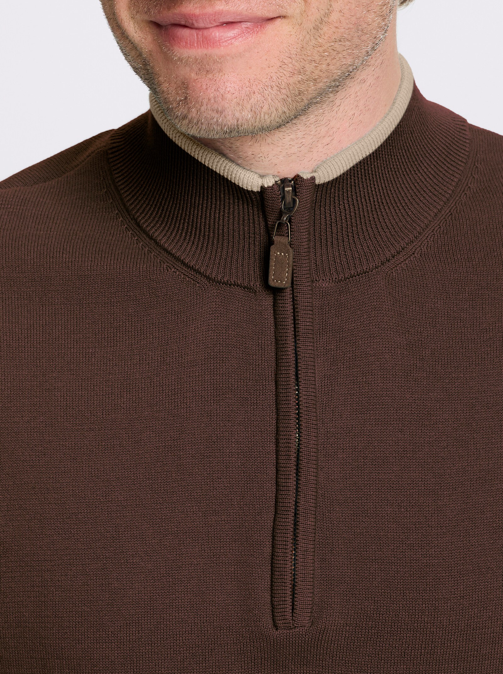 Catamaran Pullunder mit Stehkragen und Reißverschluss - schoko