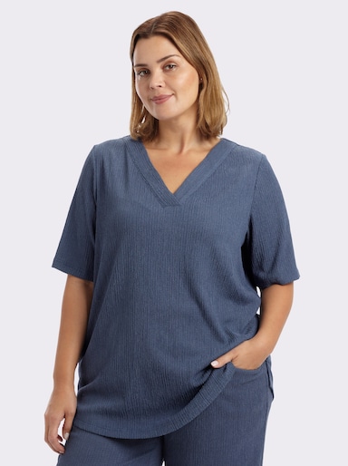 sheego Blusenshirt mit Halbarmen - rauchblau