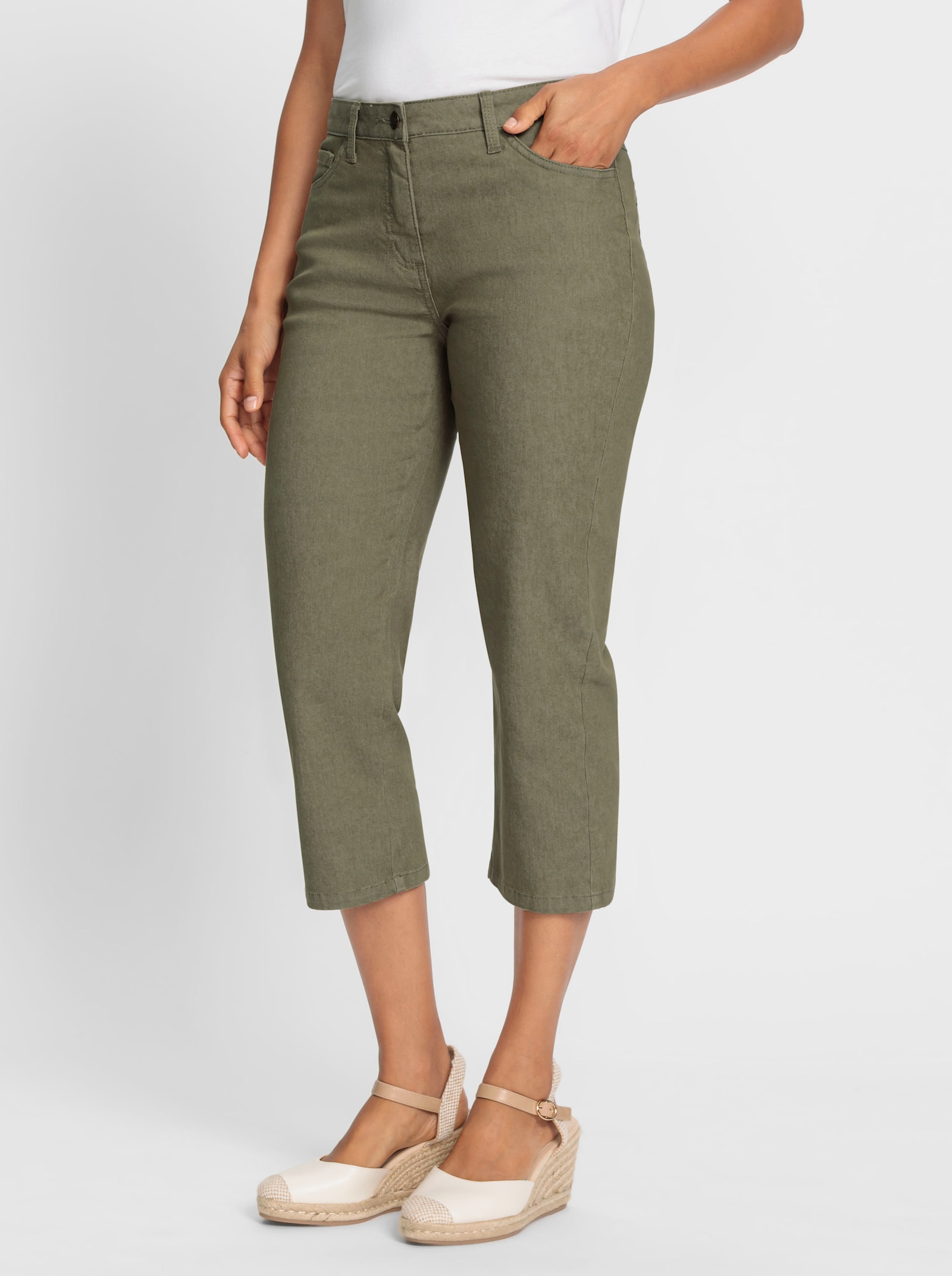 3/4-Hose in Stretch-Qualität - khaki