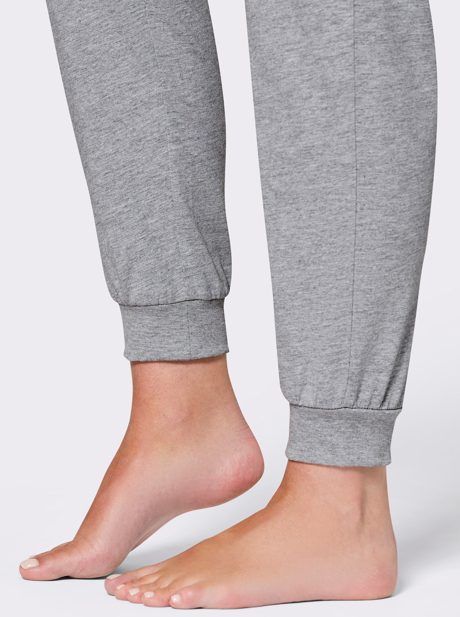 feel good Dehnbund-Hose im 2er-Pack - schwarz + grau-meliert