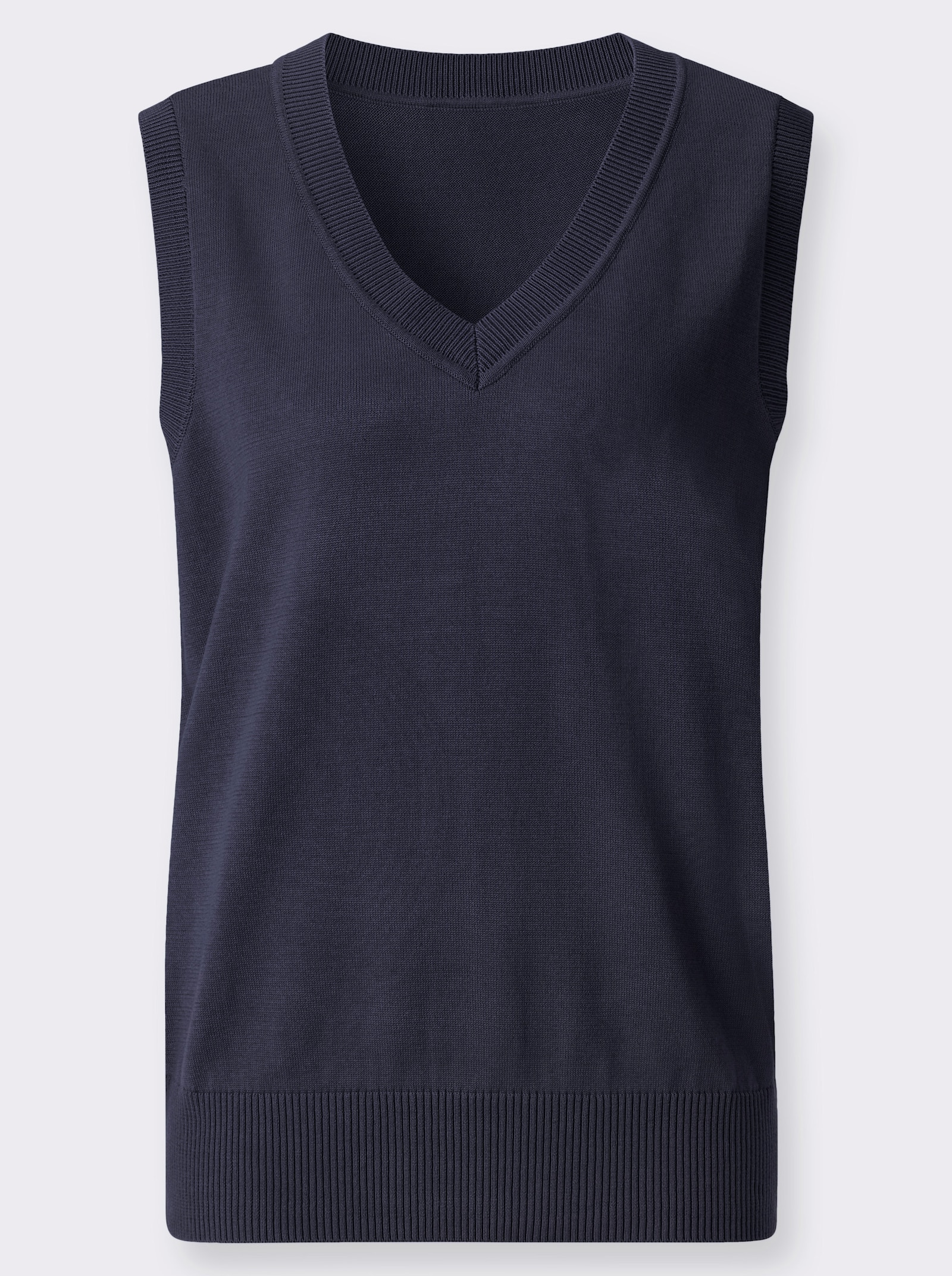 Pullunder mit gerippten Abschlüssen - marine