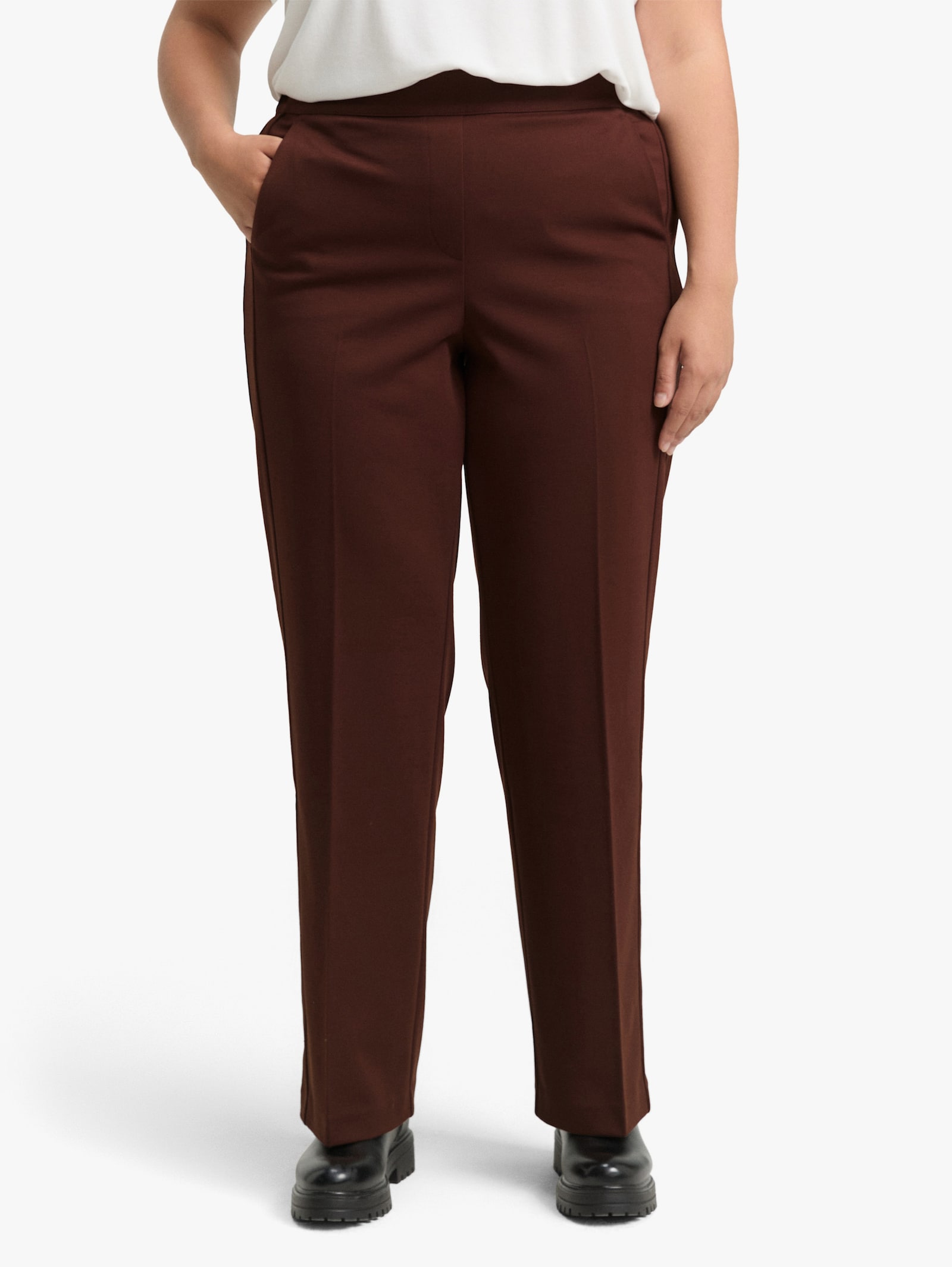Bundfaltenhose - dark pecan brown