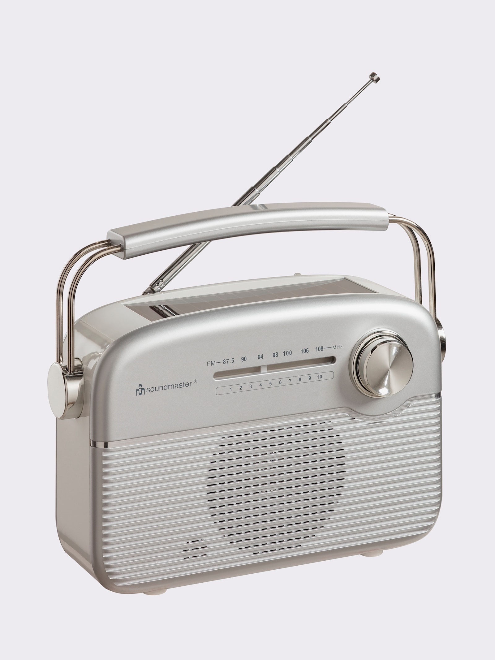 soundmaster Radio mit Solarpanel - silberfarben