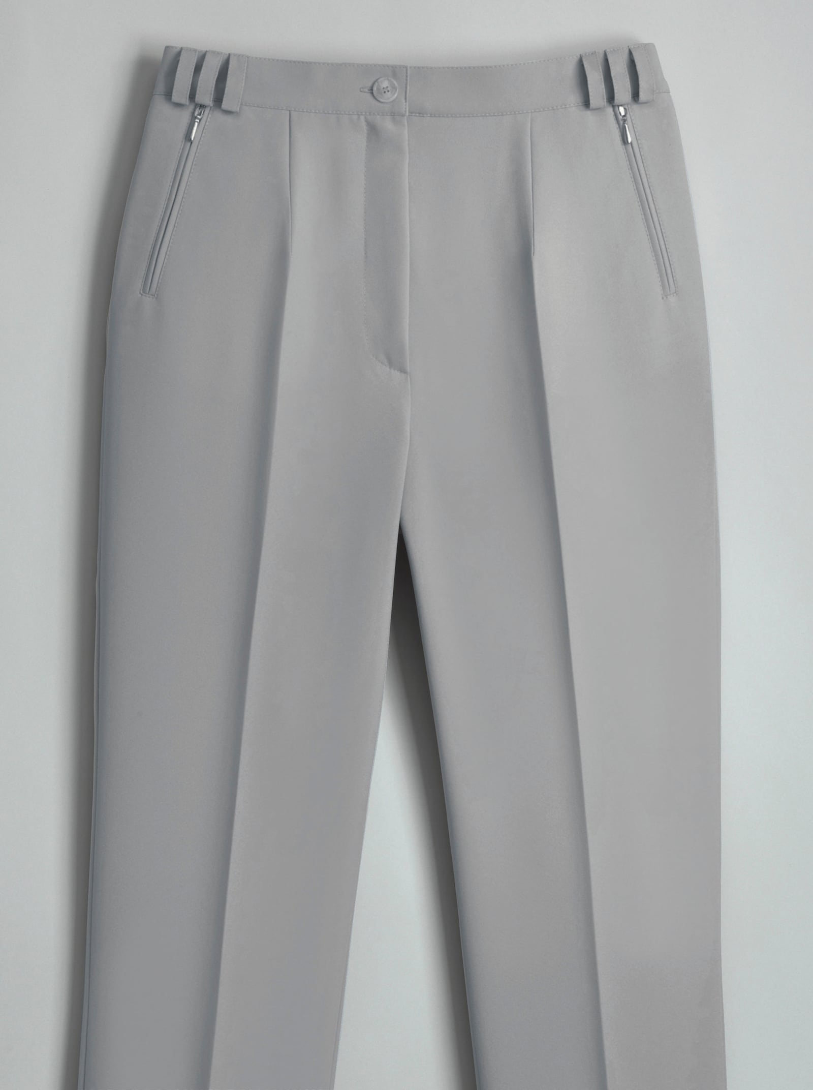 Bügelfaltenhose mit elastischem Bund - hellgrau