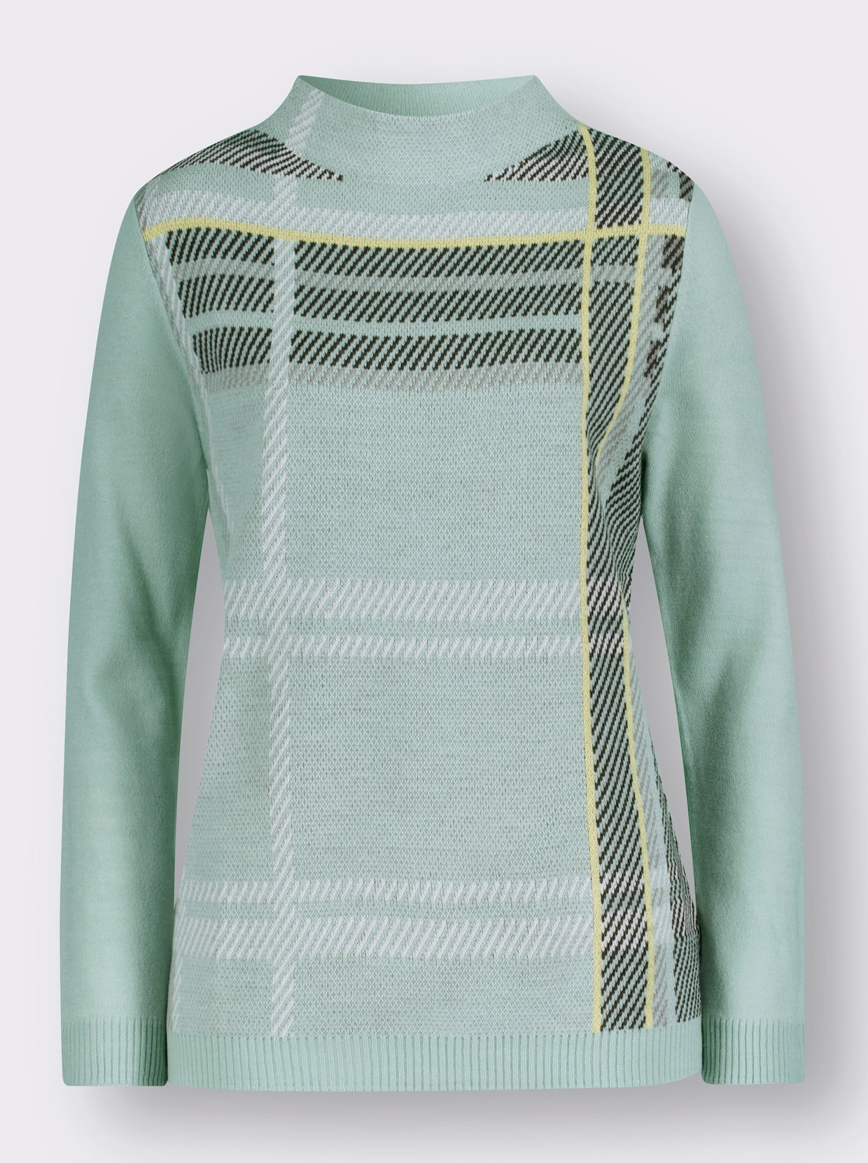Pullover met lange mouwen - kalk/grafiet patroon