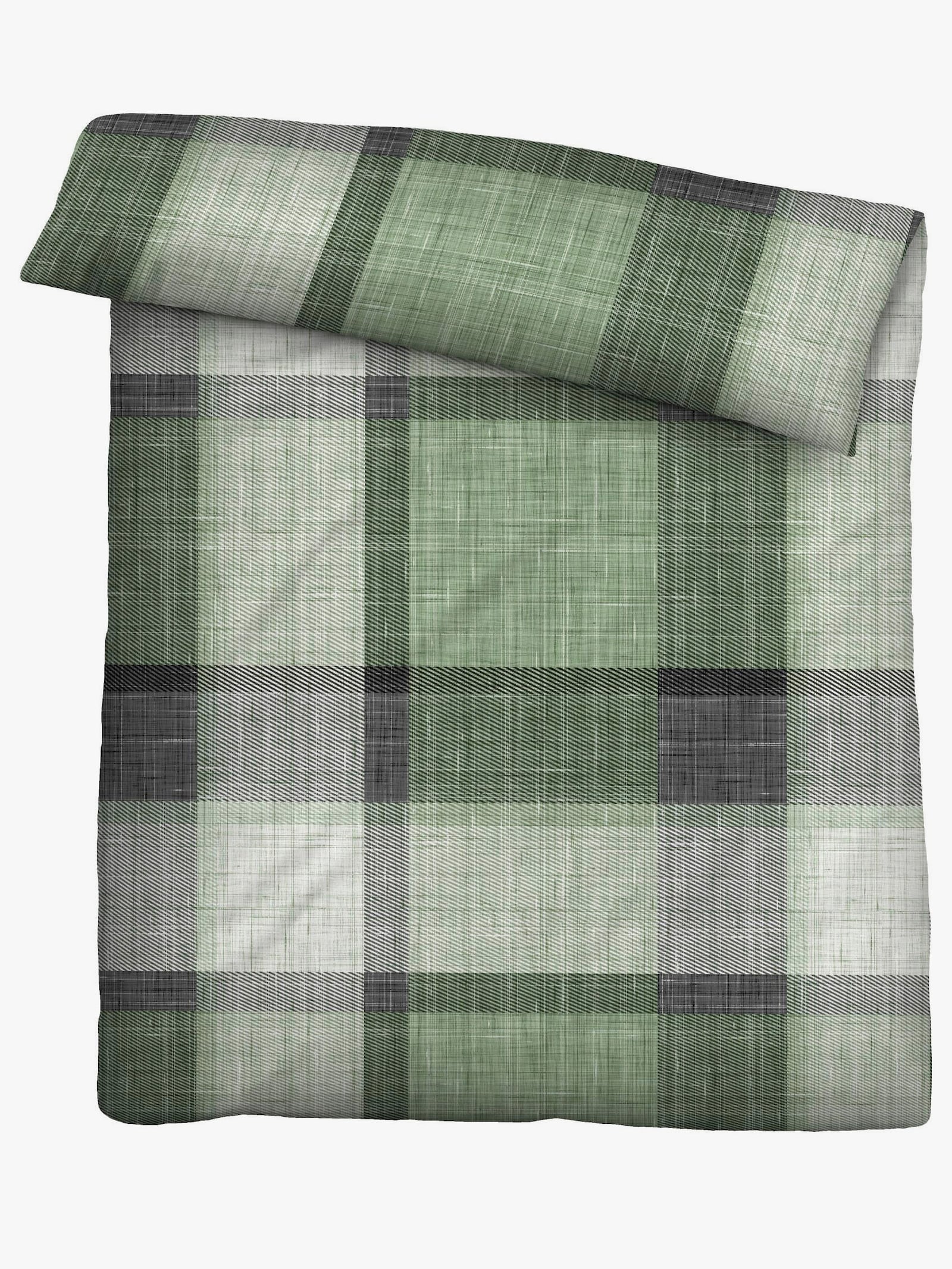Biberna Bettwäsche - grün-kariert