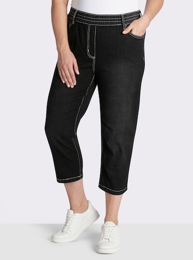 7/8-Jeans mit Reißverschluss-Blende - black-denim
