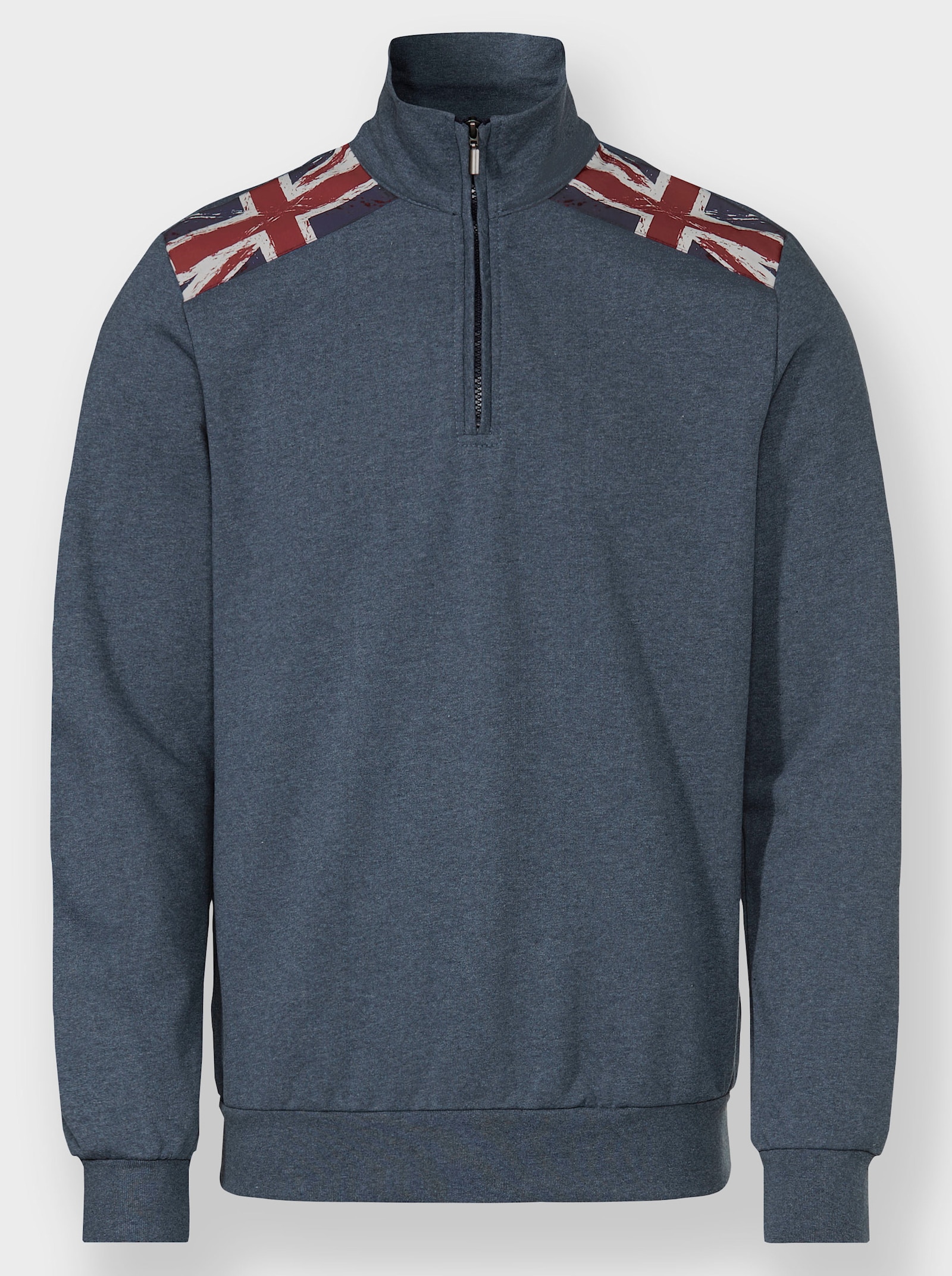 Marco Donati Sweatshirt met print - rookblauw gemêleerd