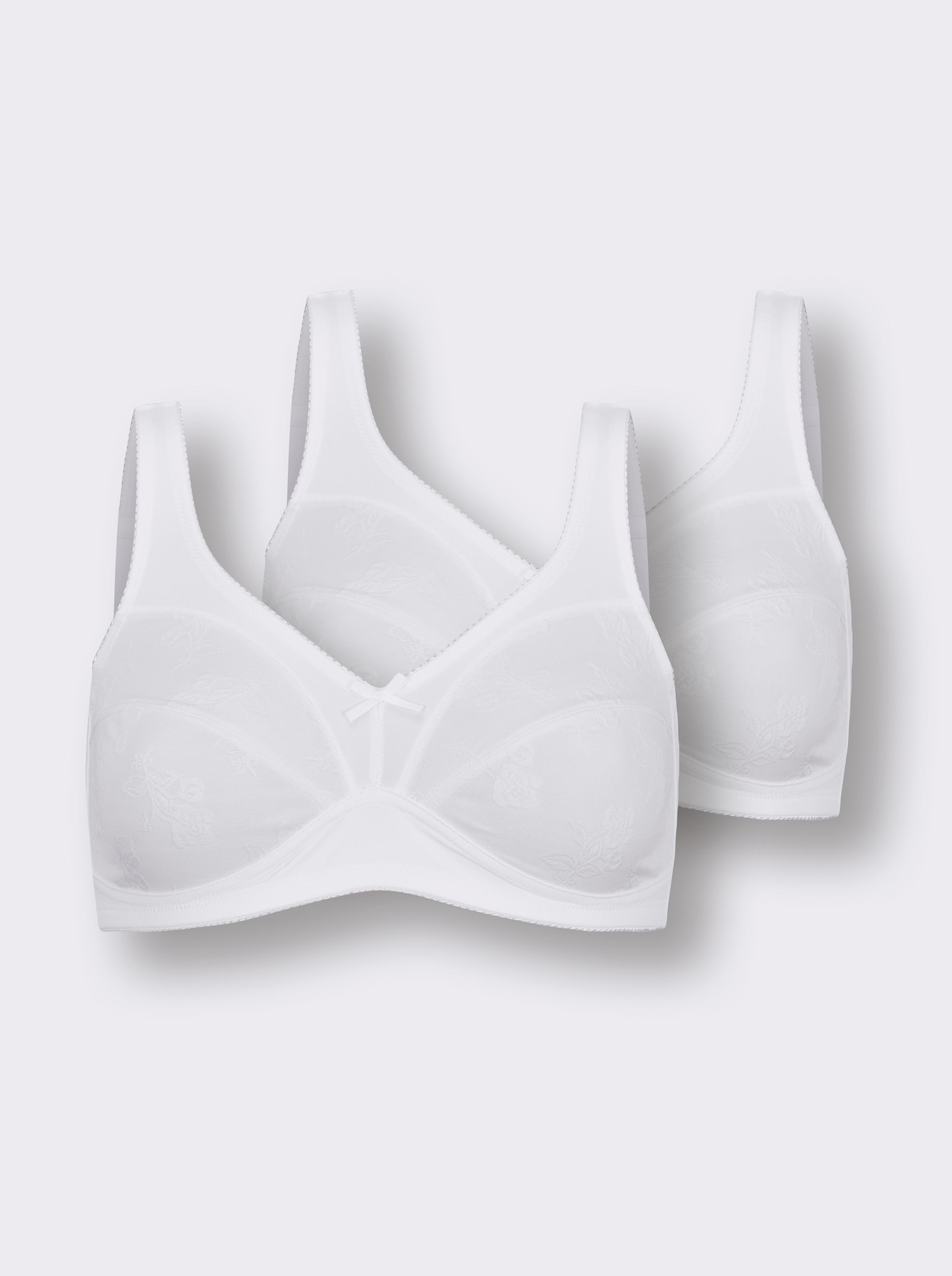 wäschepur Komfort-BH ohne Bügel mit Jaquard-Muster - weiß