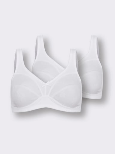 wäschepur Komfort-BH ohne Bügel mit Jaquard-Muster - weiß