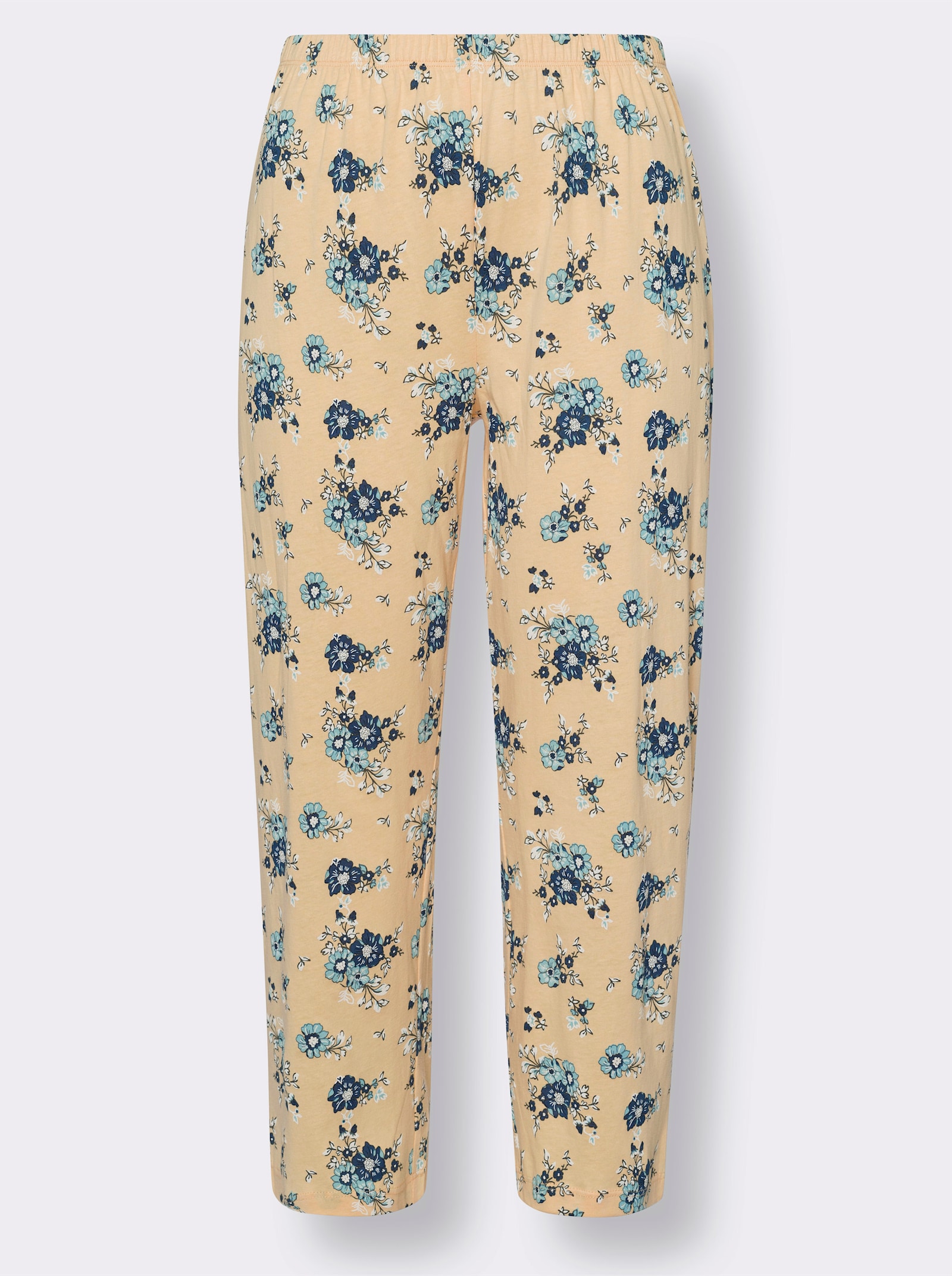 Capri-pyjama met bloemenprint - apricot geprint