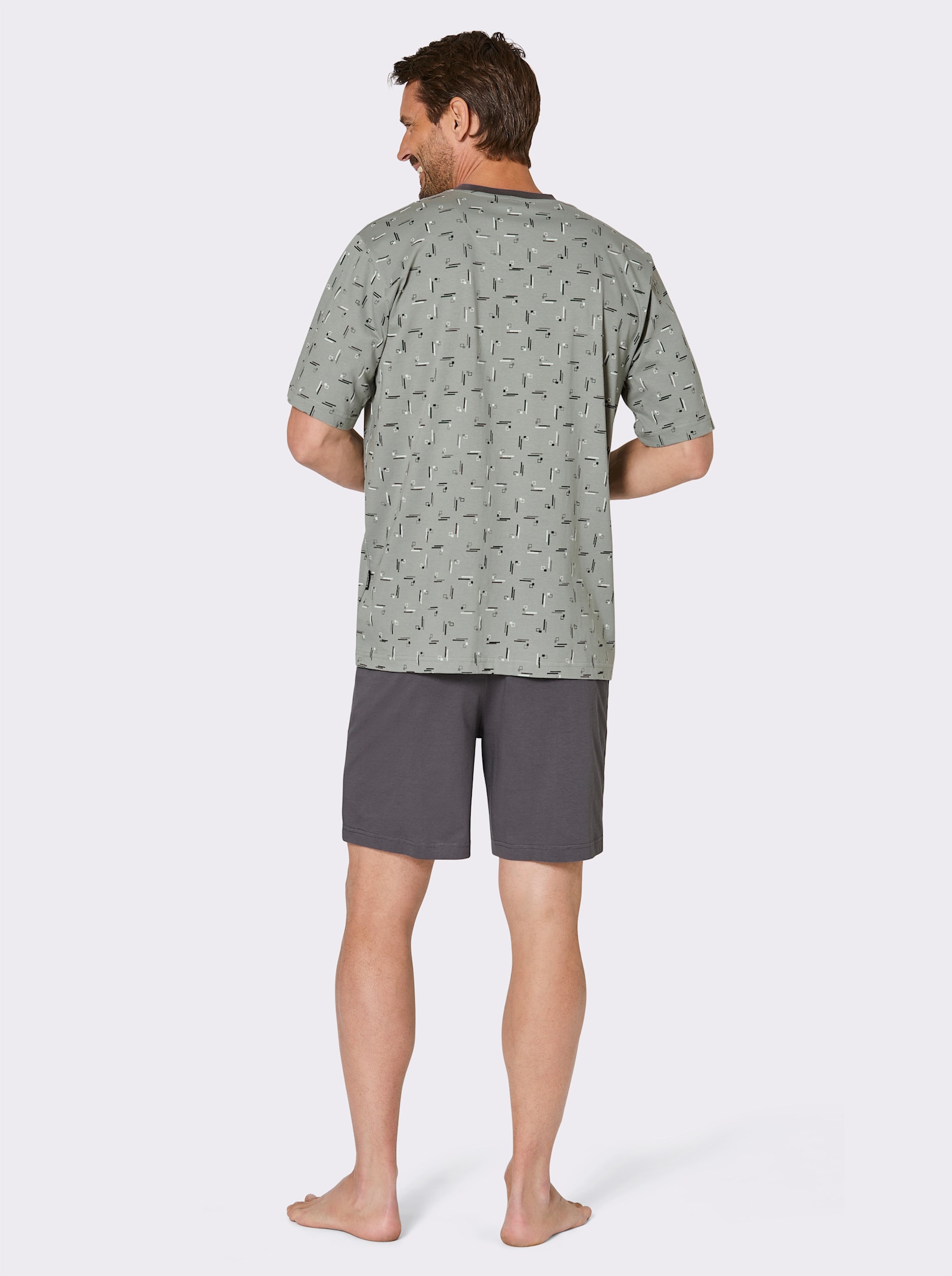 Comte Shorty - salbei-anthrazit-bedruckt