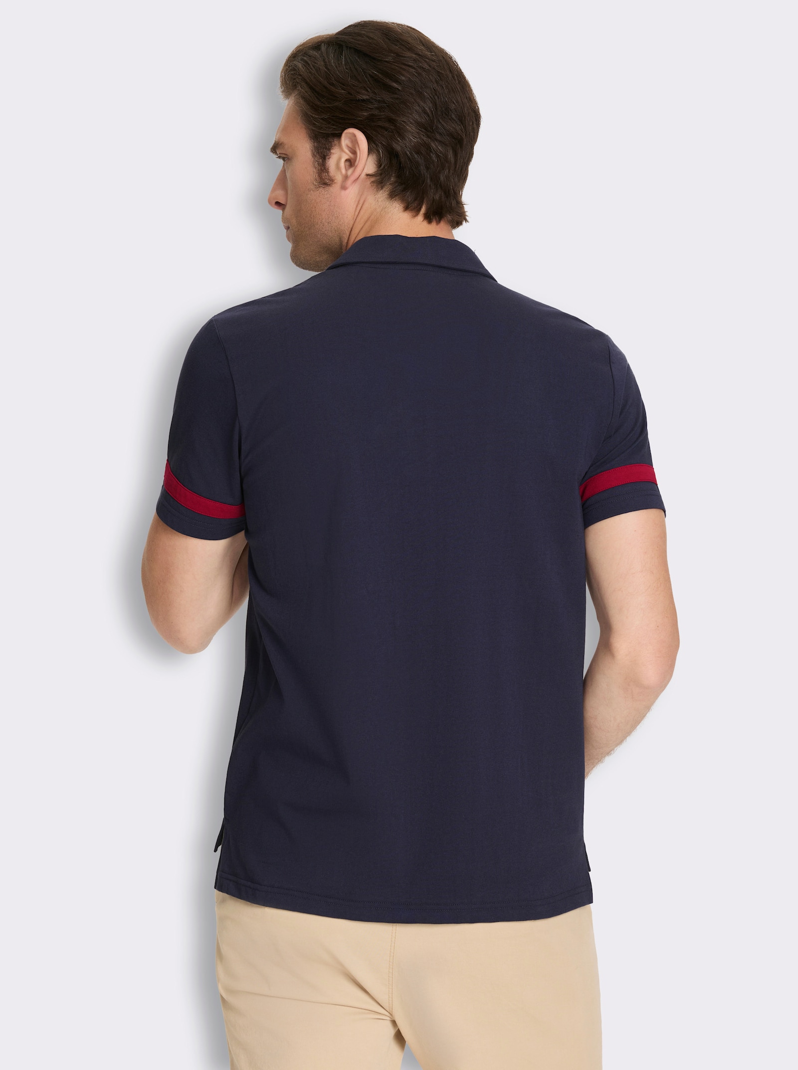 Poloshirt mit Print - marine-kirsche
