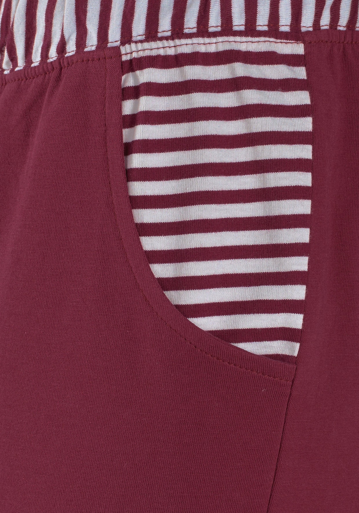 H.I.S Capri-Pyjama - bordeaux-gestreift