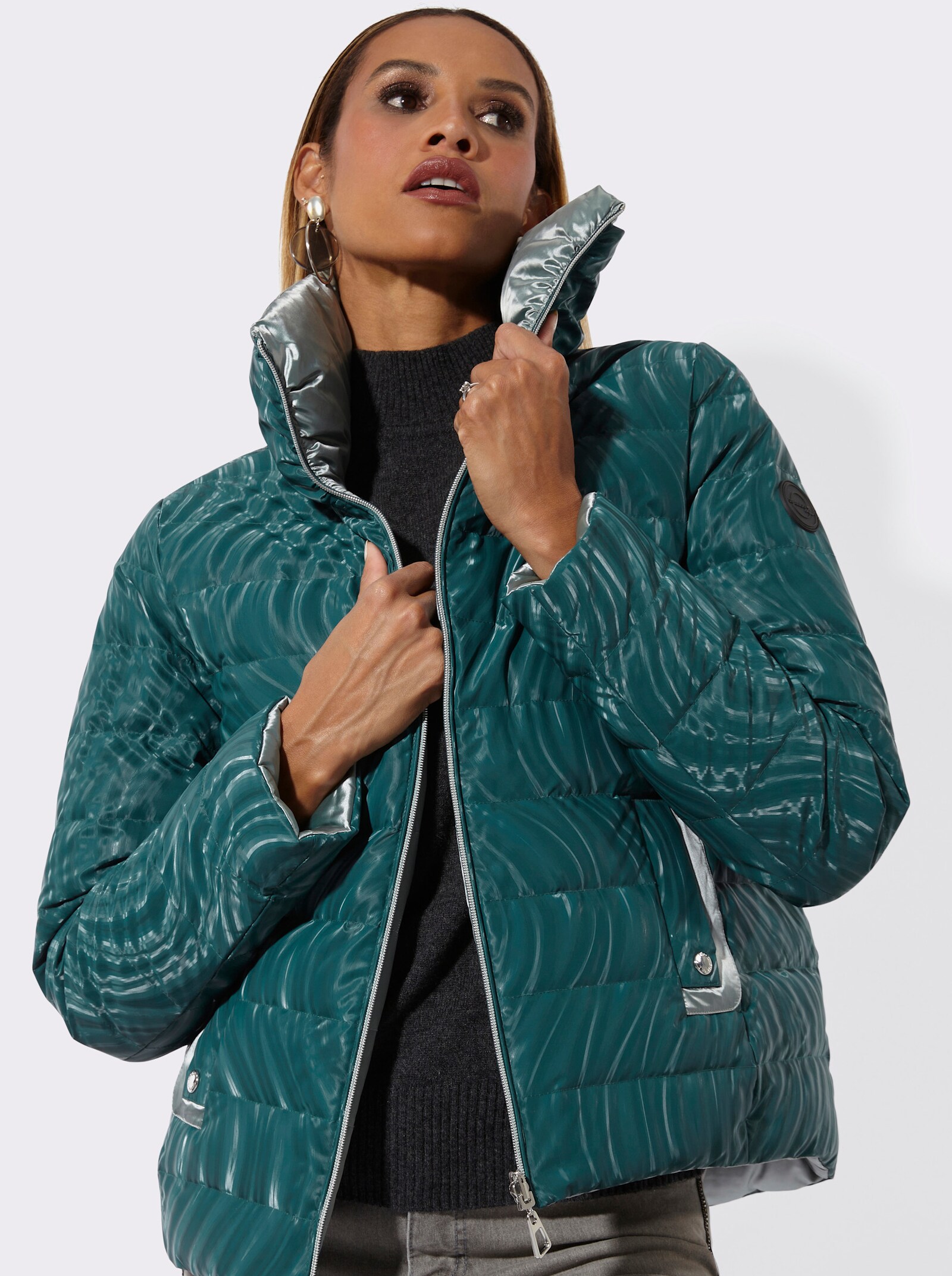 Daunenjacke zum Wenden - petrol