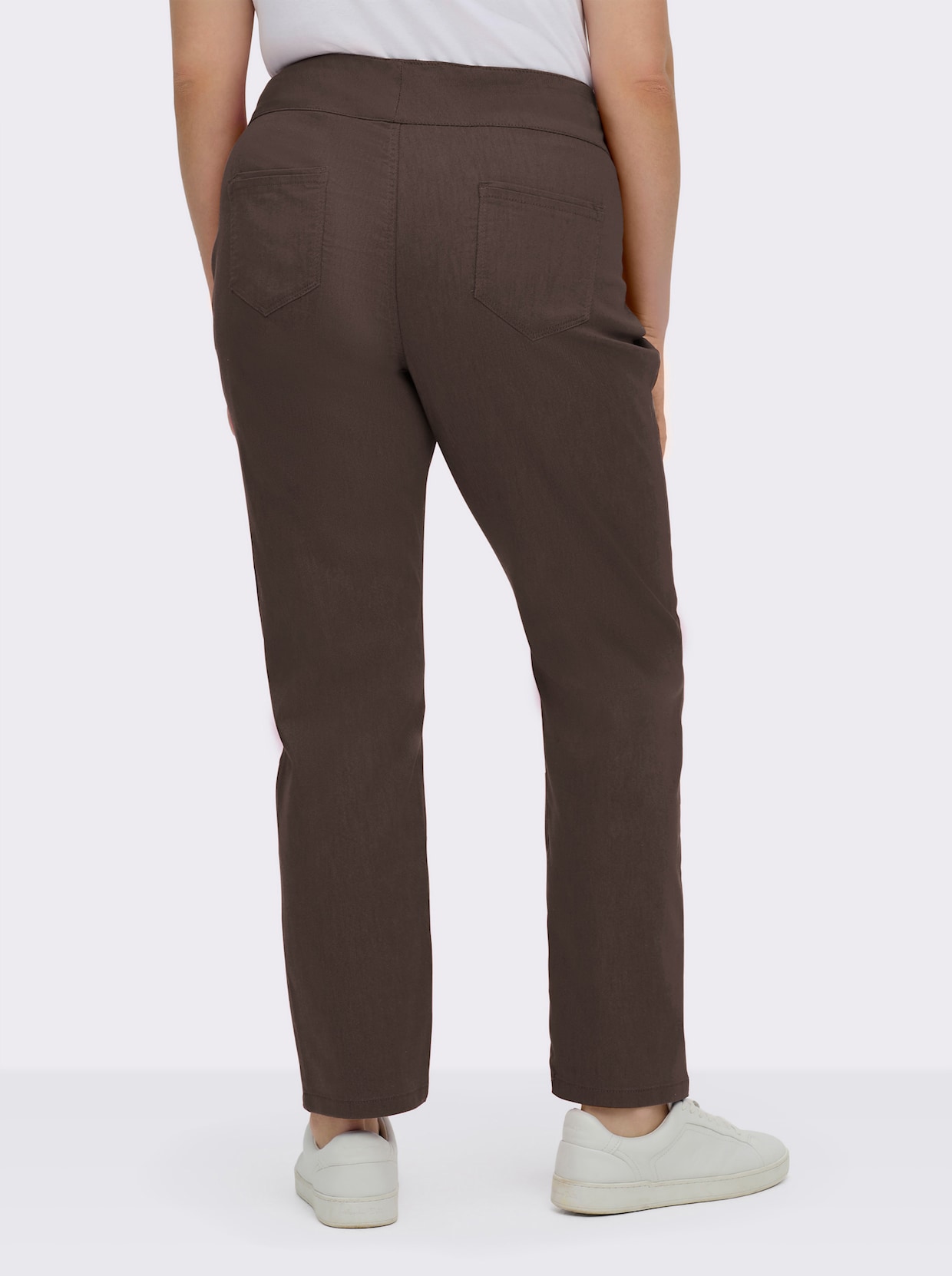 Schlupfhose mit hohem Dehnbund - schoko