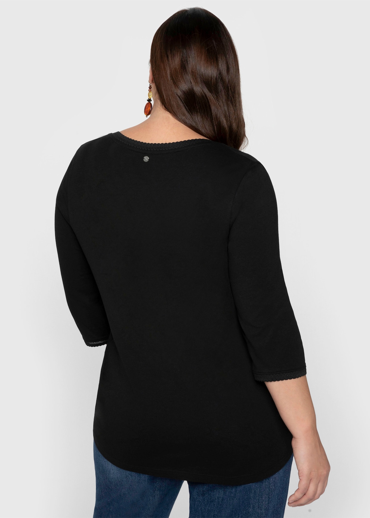 sheego 3/4-Arm-Shirt - schwarz