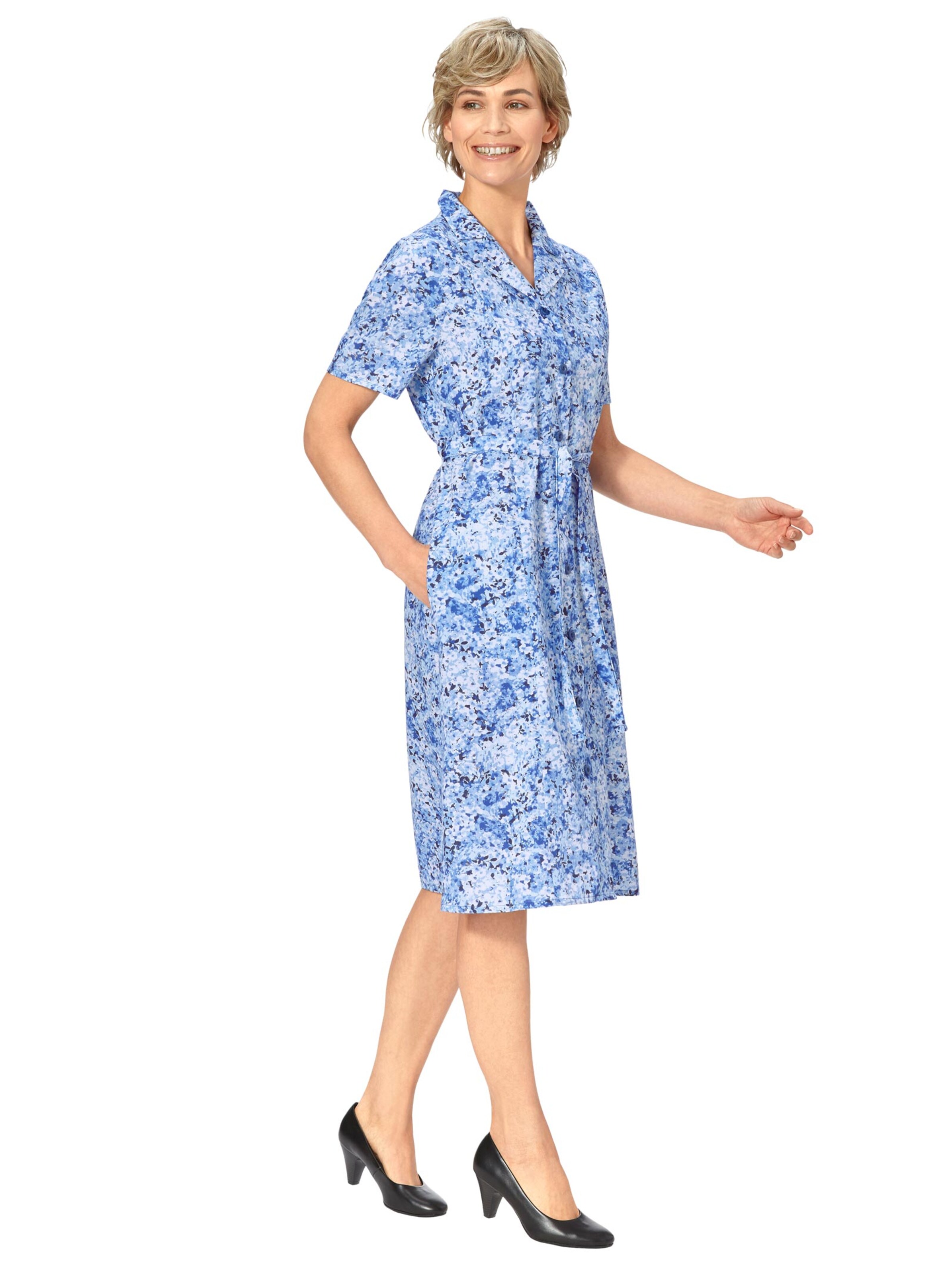 Kleiderschürze - blau-bedruckt