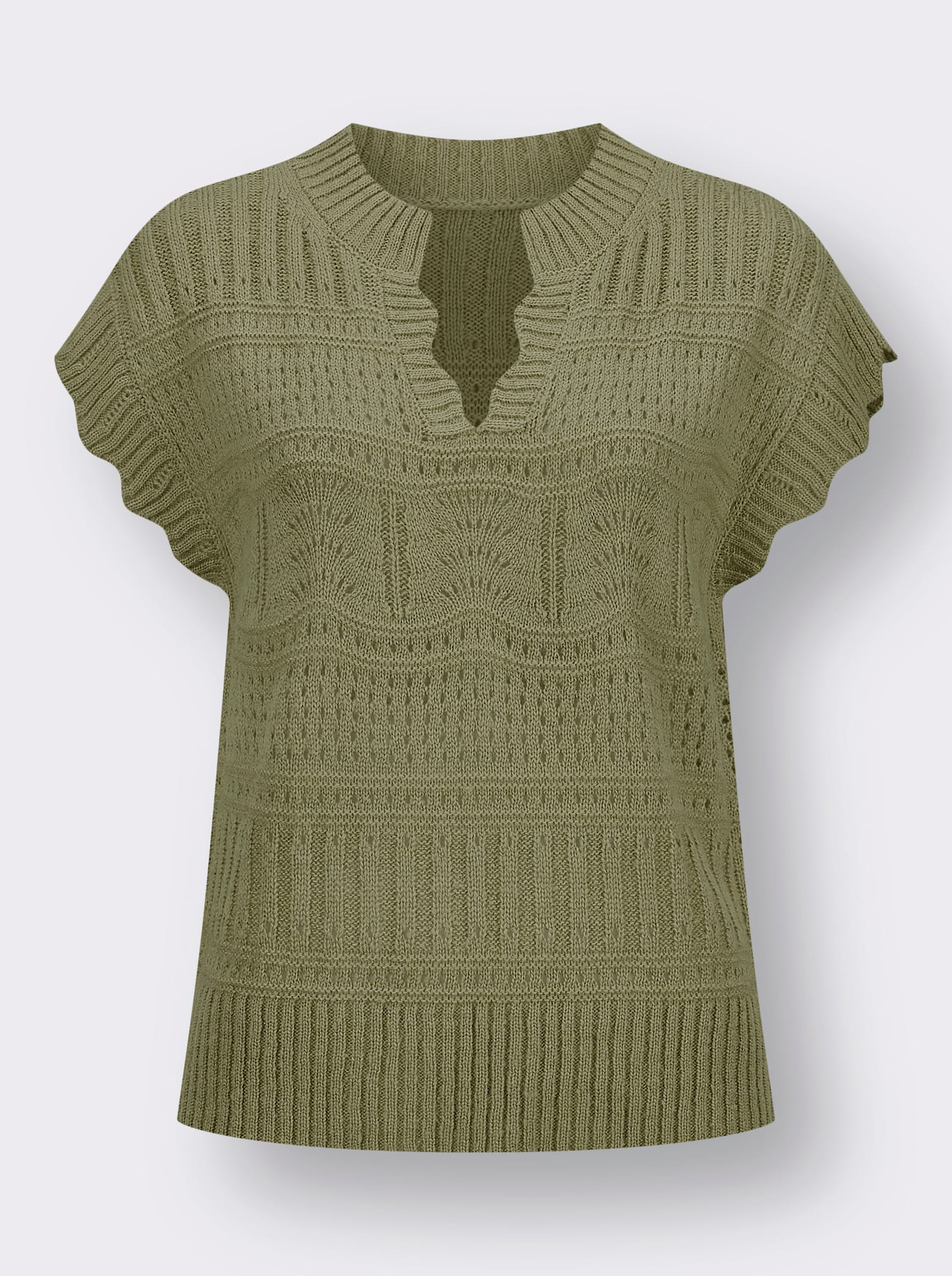 Pullunder mit Wellenkante - schilf