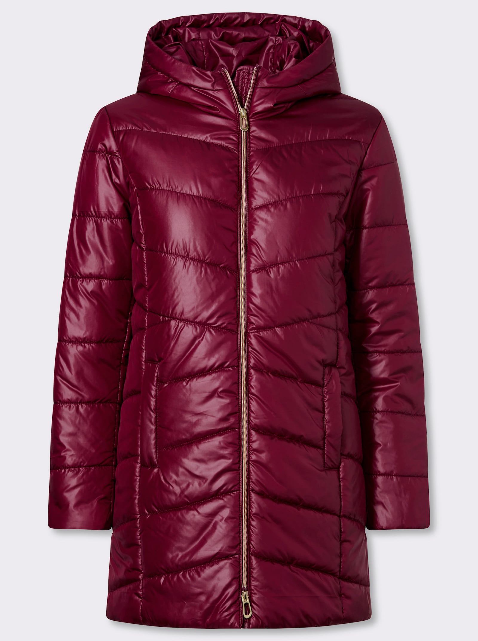 Longjacke mit Steppmuster - bordeaux