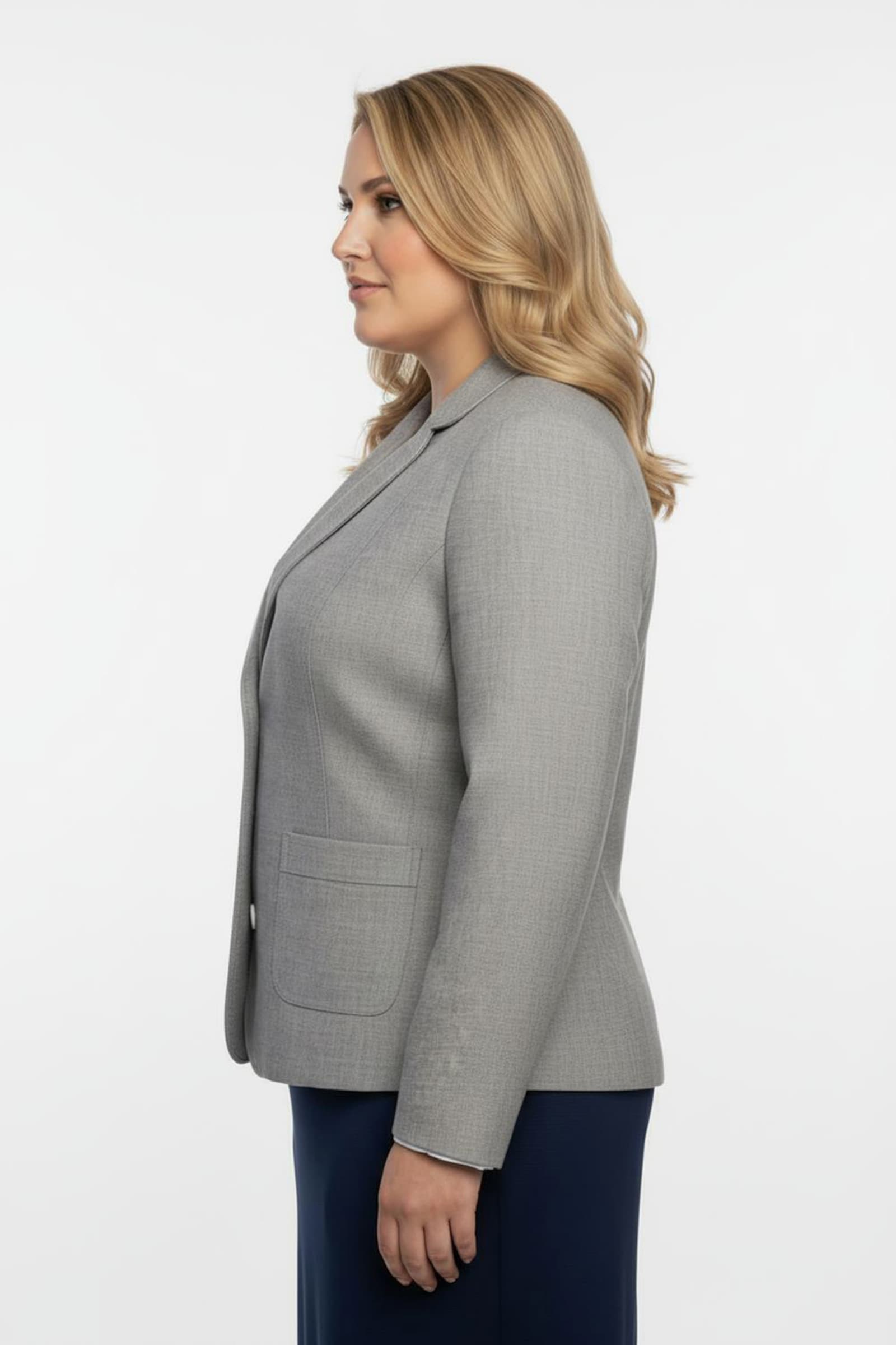 Jackenblazer mit Schulterpolstern - taupe