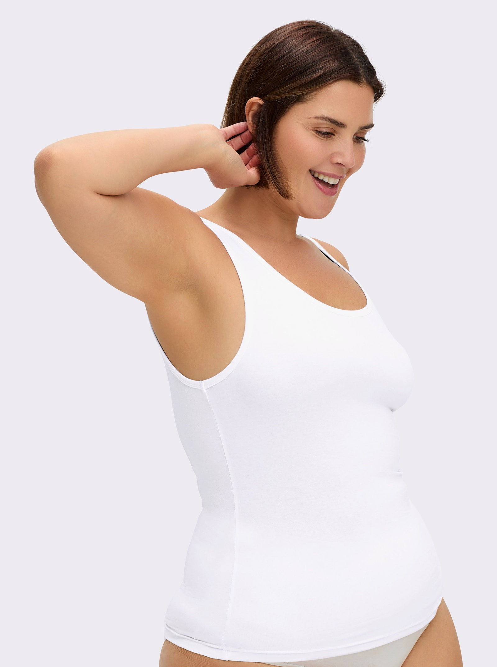 wäschepur Achseltop mit breiten Trägern - 3 Stück weiß