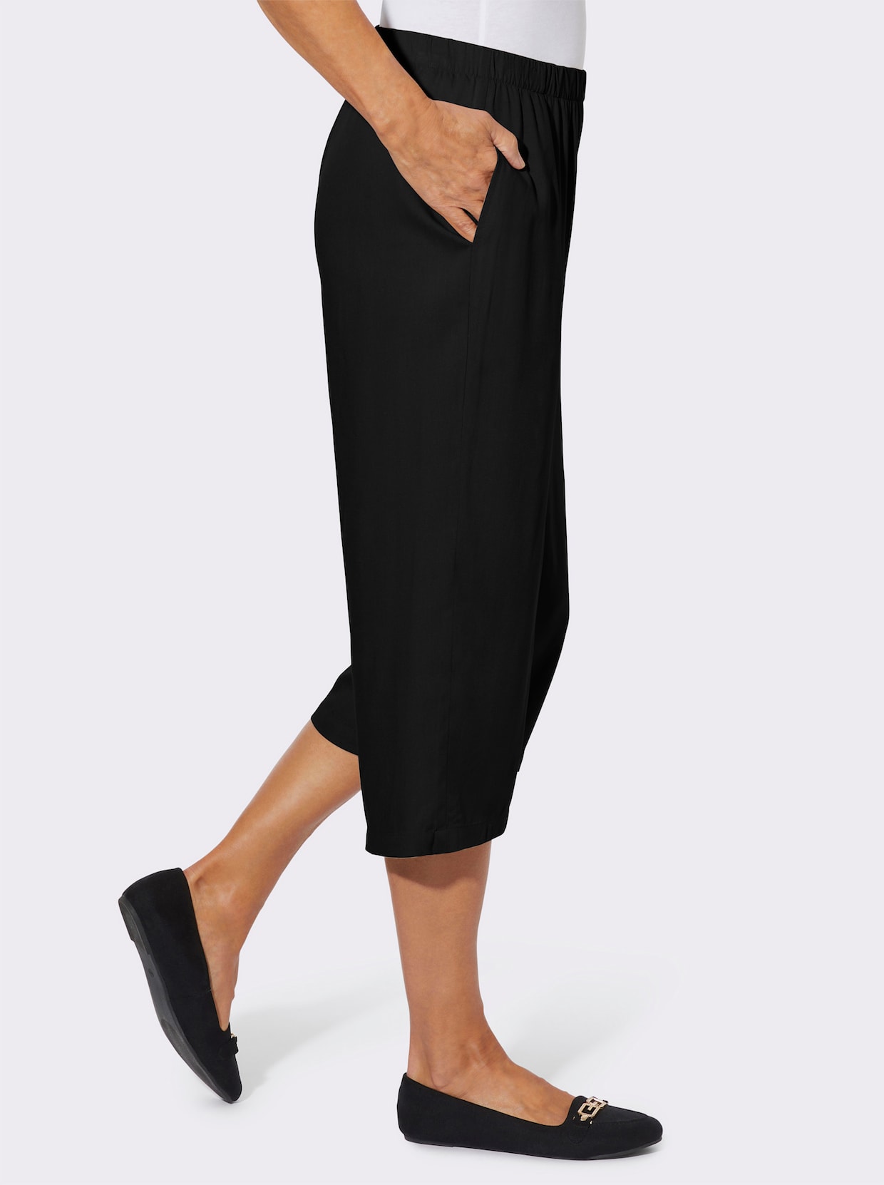 Hosenrock mit Rundum-Dehnbund - schwarz